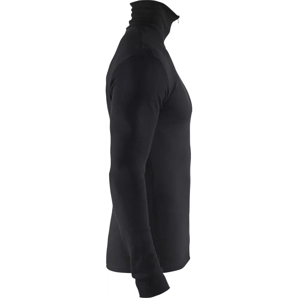 Blåkläder 489117059900, WARM Base Layer Shirt With Zip, 50% Merino Wool, Black, image 2, gallery thumbnail