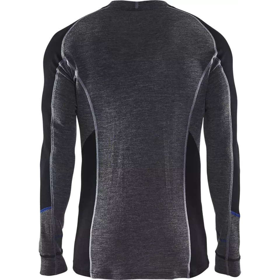 Blåkläder 489717329699, WARM Base Layer Shirt, 100% Merino Wool, Gray/Black, image 4, gallery thumbnail