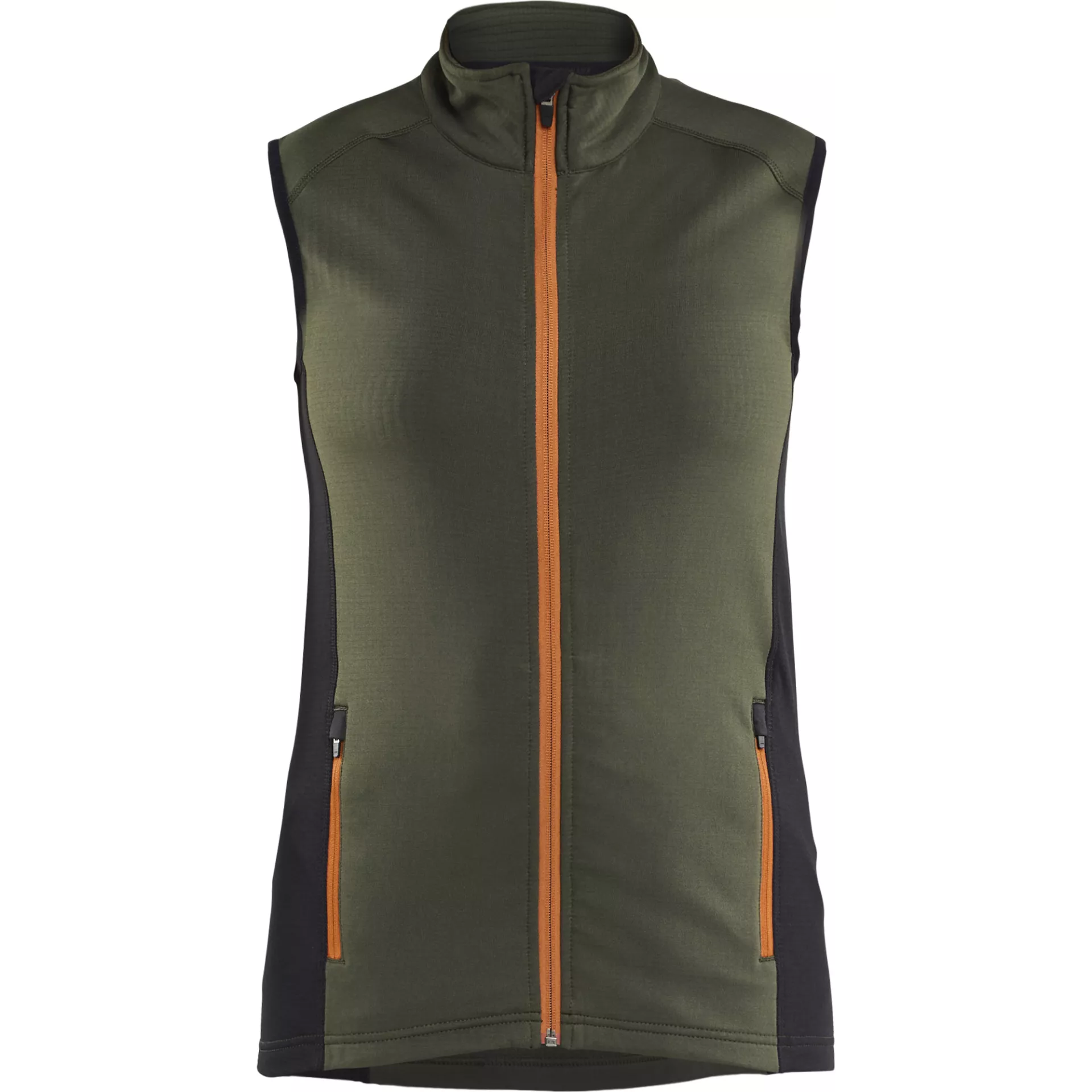 Blåkläder 474625394240, STRIKER Women's Fleece Vest, Forest Green/Rust