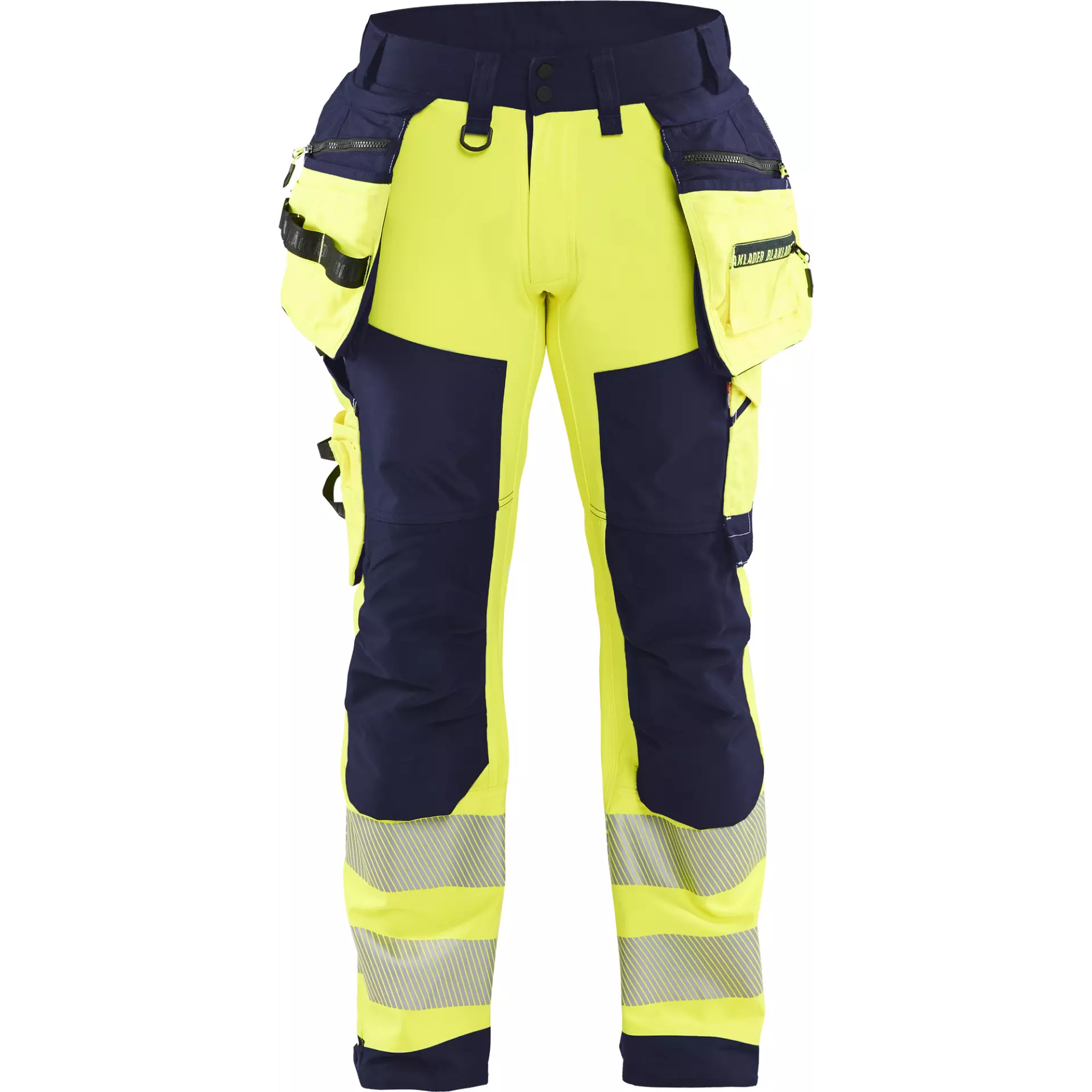 Blåkläder 182025133389, Warnschutz-Softshellhose mit Holstertaschen, Leuchtgelb/Dunkelblau