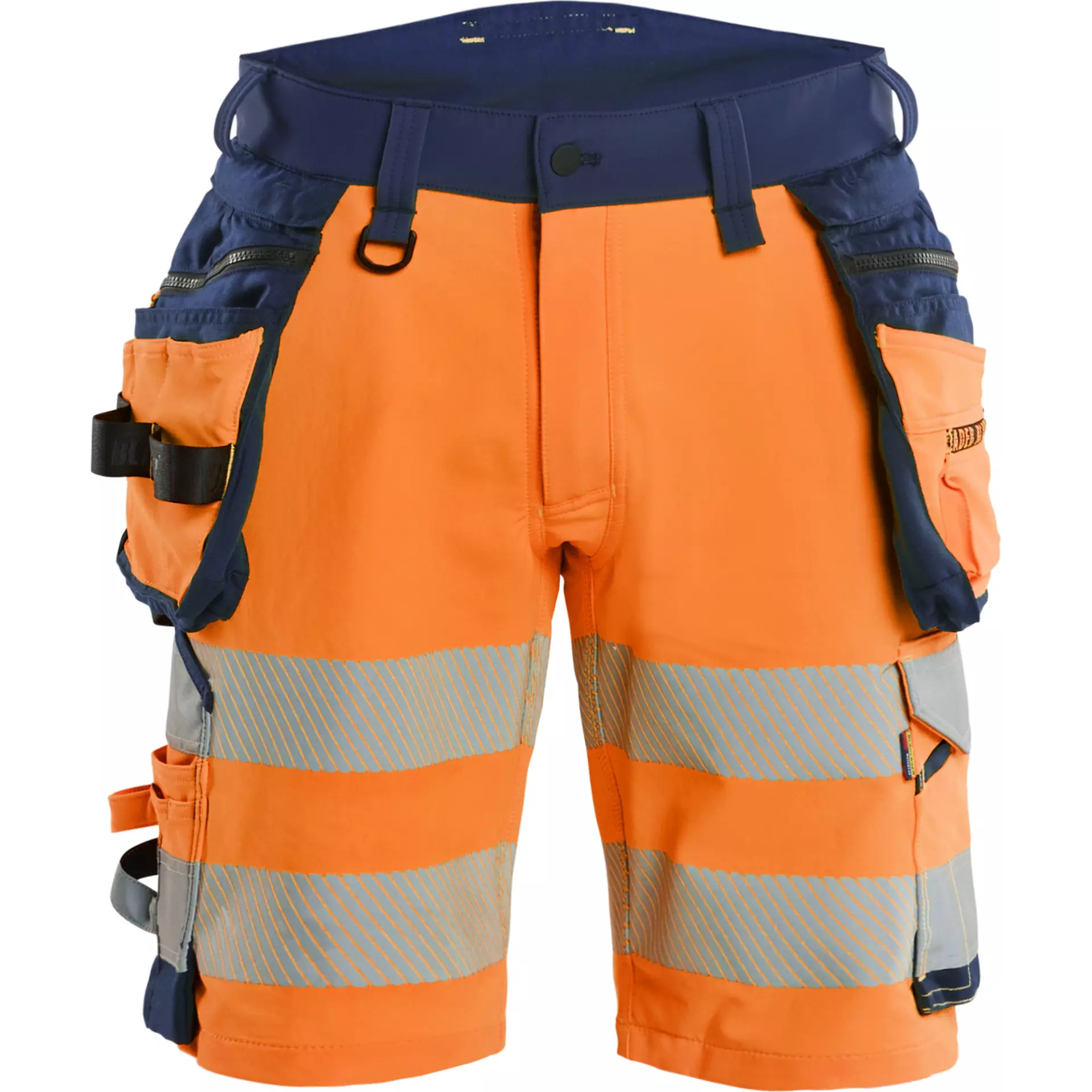 Blåkläder 112016485389, High-Vis Holster Shorts, 4-Way Stretch, Hi-Vis Orange/Dark Blue
