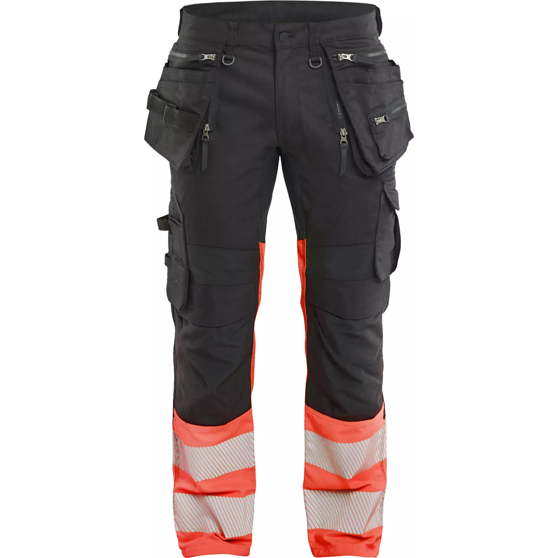 Blåkläder 113011499955, Warnschutzhose mit Holstertaschen, Stretch, Schwarz/Warnrot