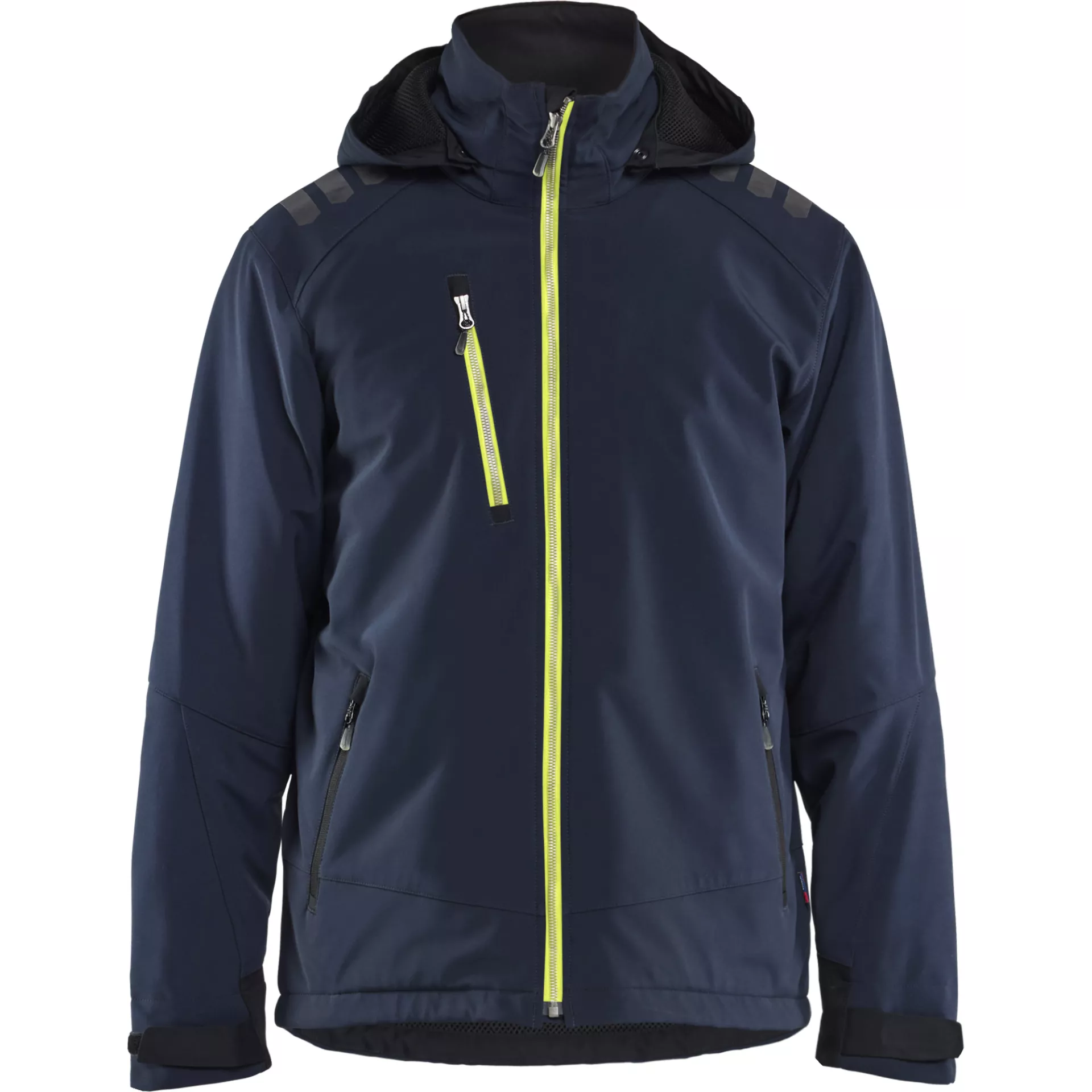 Blåkläder 475025138633, Lightly Lined Winter Softshell Jacket, Dark Navy/Hi-Vis Yellow