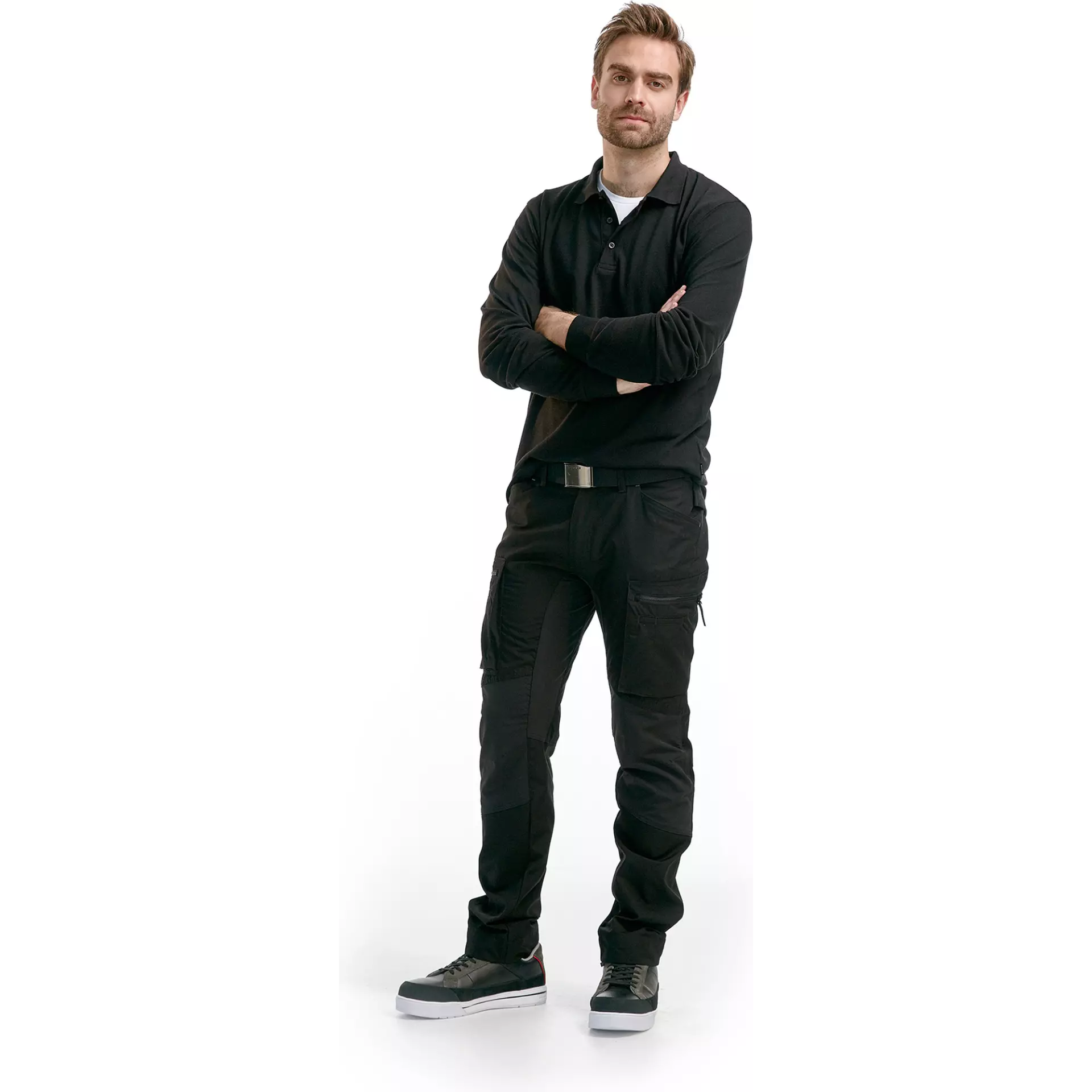 Blåkläder 338810509900, Long Sleeve Pique Polo Shirt, Black, image 5