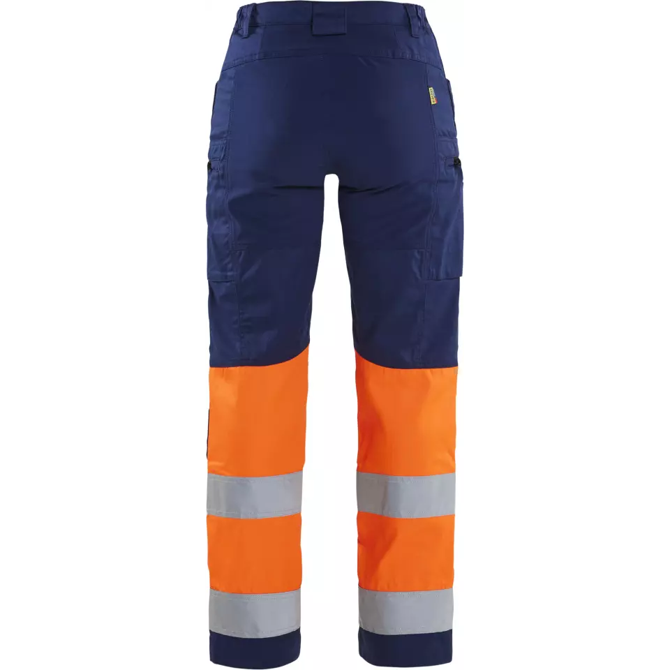 Blåkläder 716118118953, Women's High-Vis Stretch Pants, Dark Blue/Hi-Vis Orange, image 4, gallery thumbnail