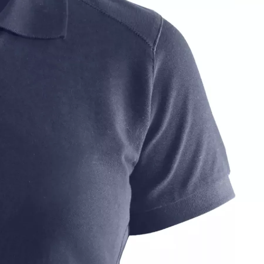 **Short Sleeves with Ribbed Cuffs** offer easy movement while maintaining a neat, structured finish.