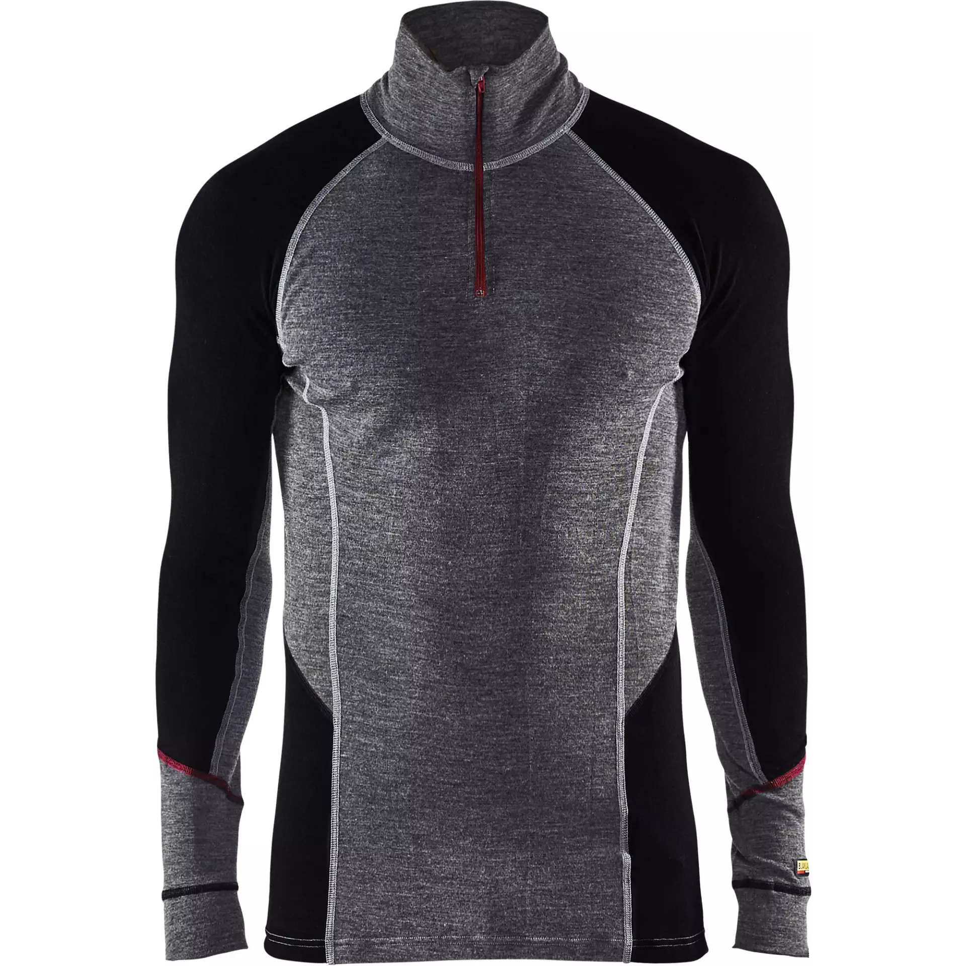 Blåkläder 469917369699, XWARM Base Layer Shirt With Zip, 100% Merino Wool, Gray/Black