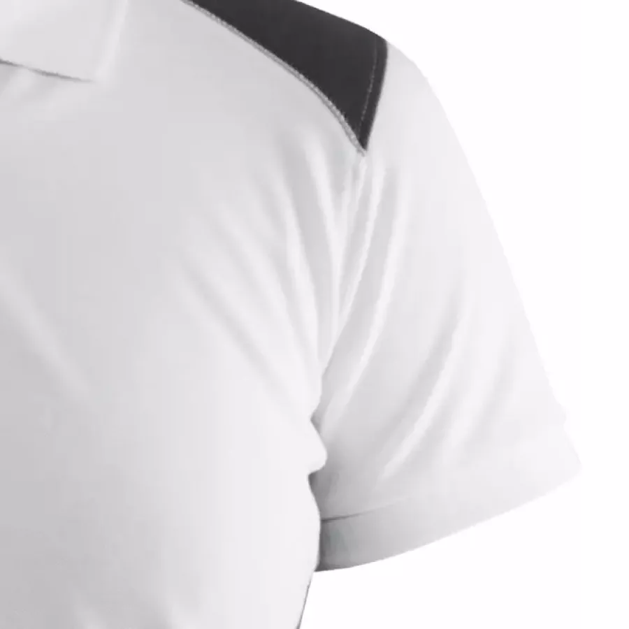 **Short Sleeves with Ribbed Cuffs** offer easy movement while maintaining a neat, structured finish.