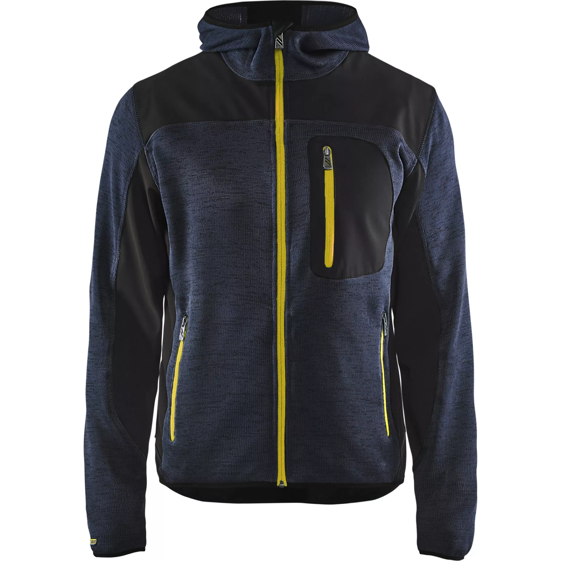 Blåkläder 493021178635, Knitted Softshell Jacket, Dark Navy/Yellow