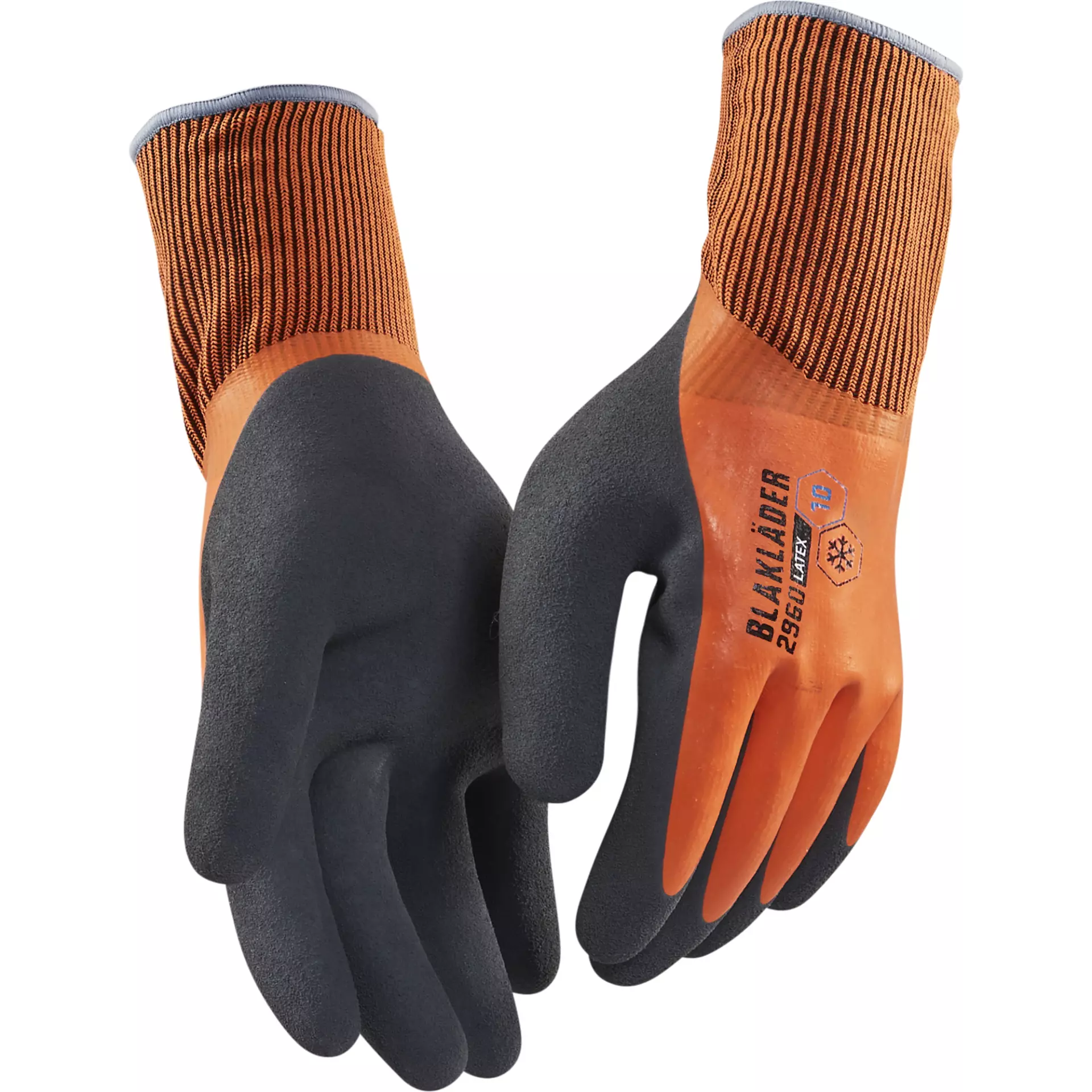 Blåkläder 296214515300, Lined Latex Coated Work Glove, WP, Hi-Vis Orange