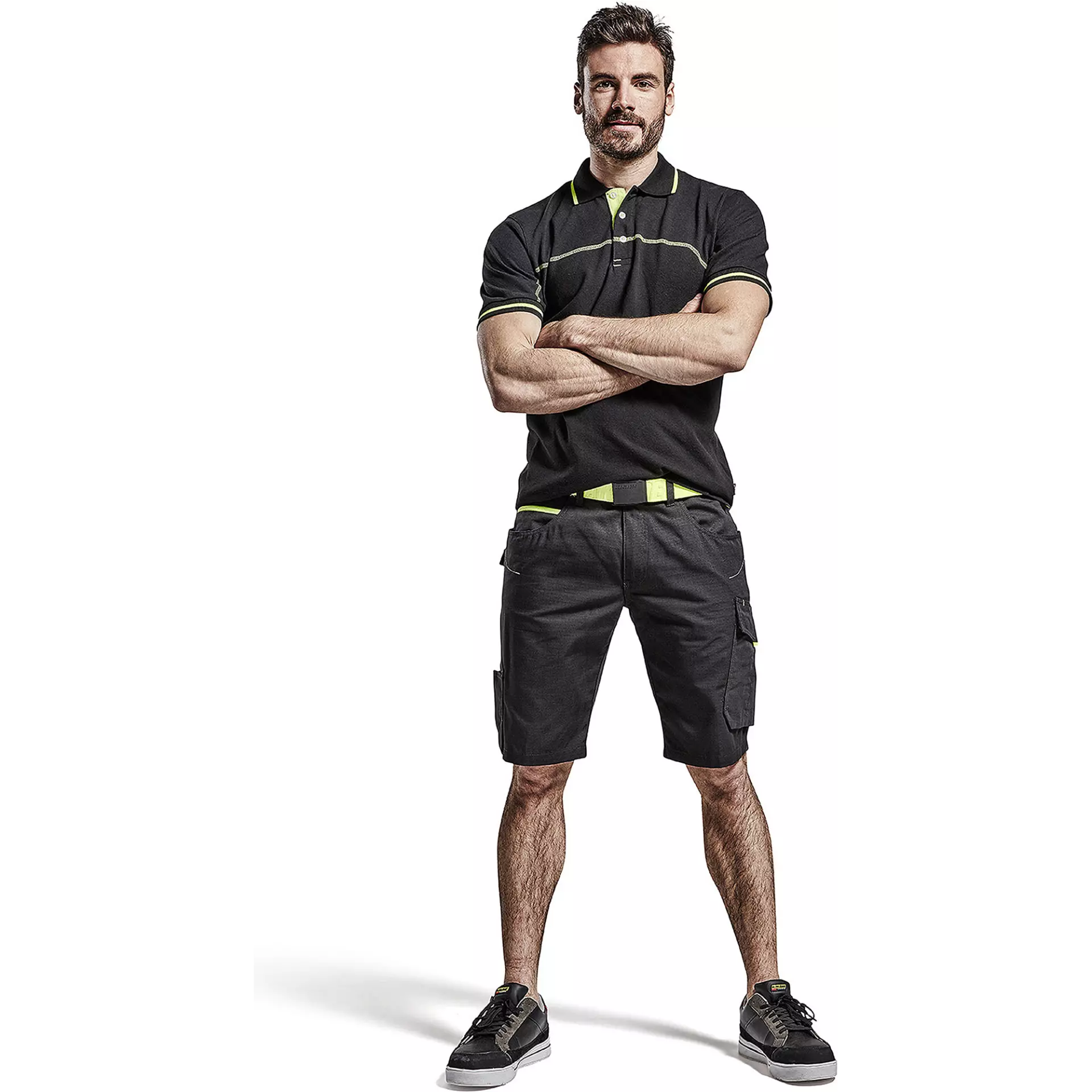 Blåkläder 338910509933, Polo Shirt, Black/Yellow, image 5