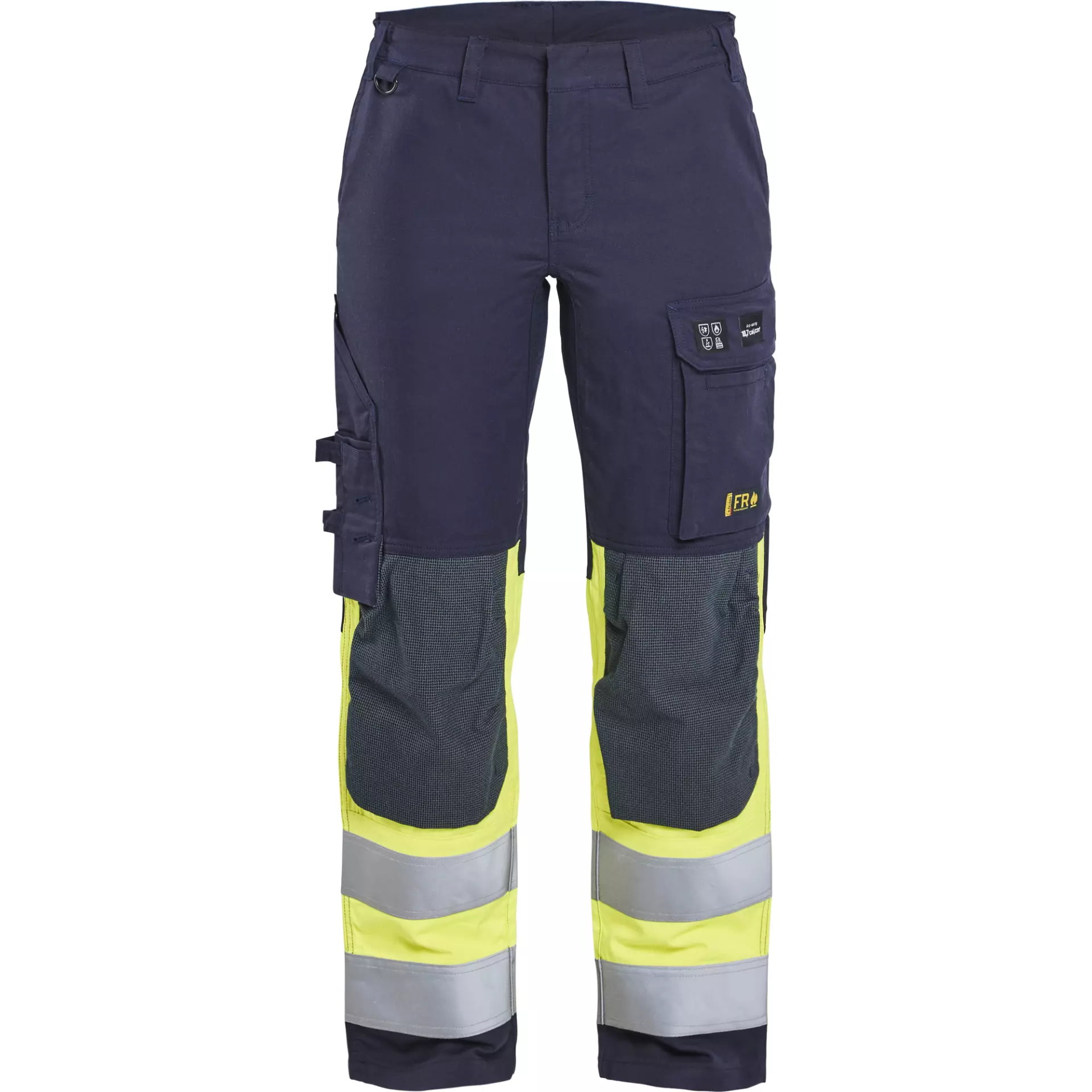 Blåkläder 718715128933, Women's Multinorm Work Trousers with Inherent Flame Protection, Stretch, Dark Blue/Yellow