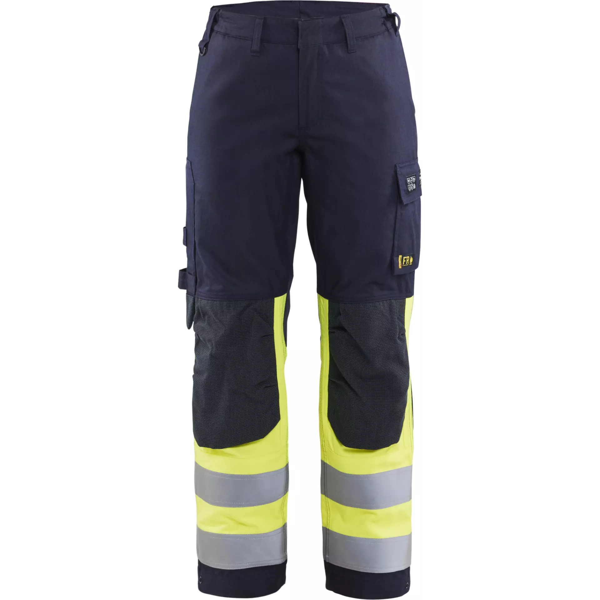 Blåkläder 718815128933, Women's Multi-Norm Work Trousers With Inherent Flame Protection, Dark Navy/Yellow