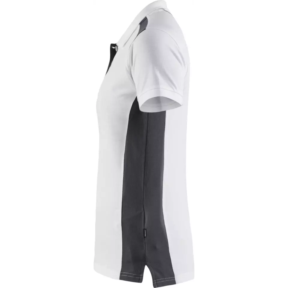 Blåkläder 339010501098, Women's Polo Shirt, White/Dark Gray, image 3, gallery thumbnail