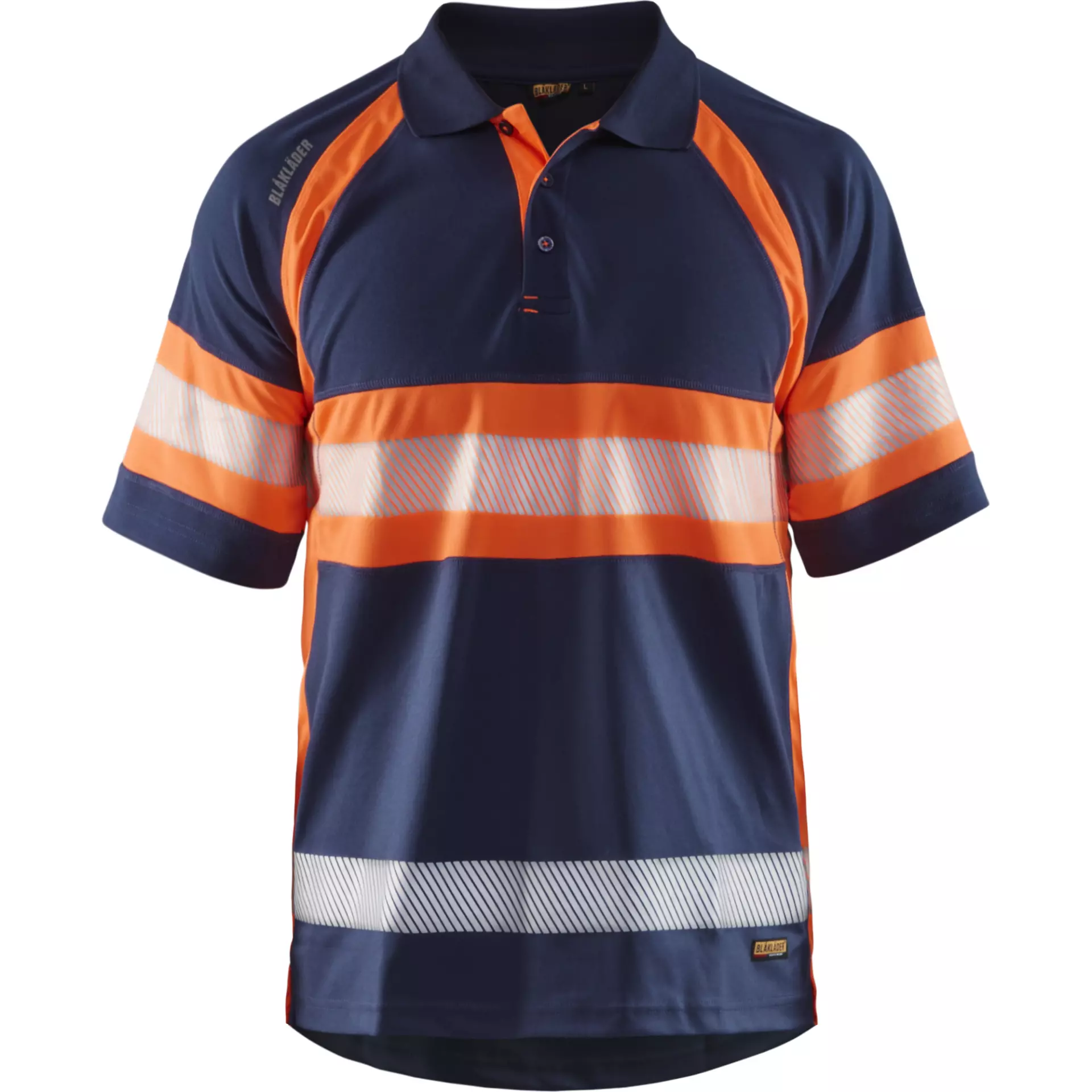 Blåkläder 333810518953, High-Vis Polo Shirt with UV Protection, Dark Blue/Hi-Vis Orange