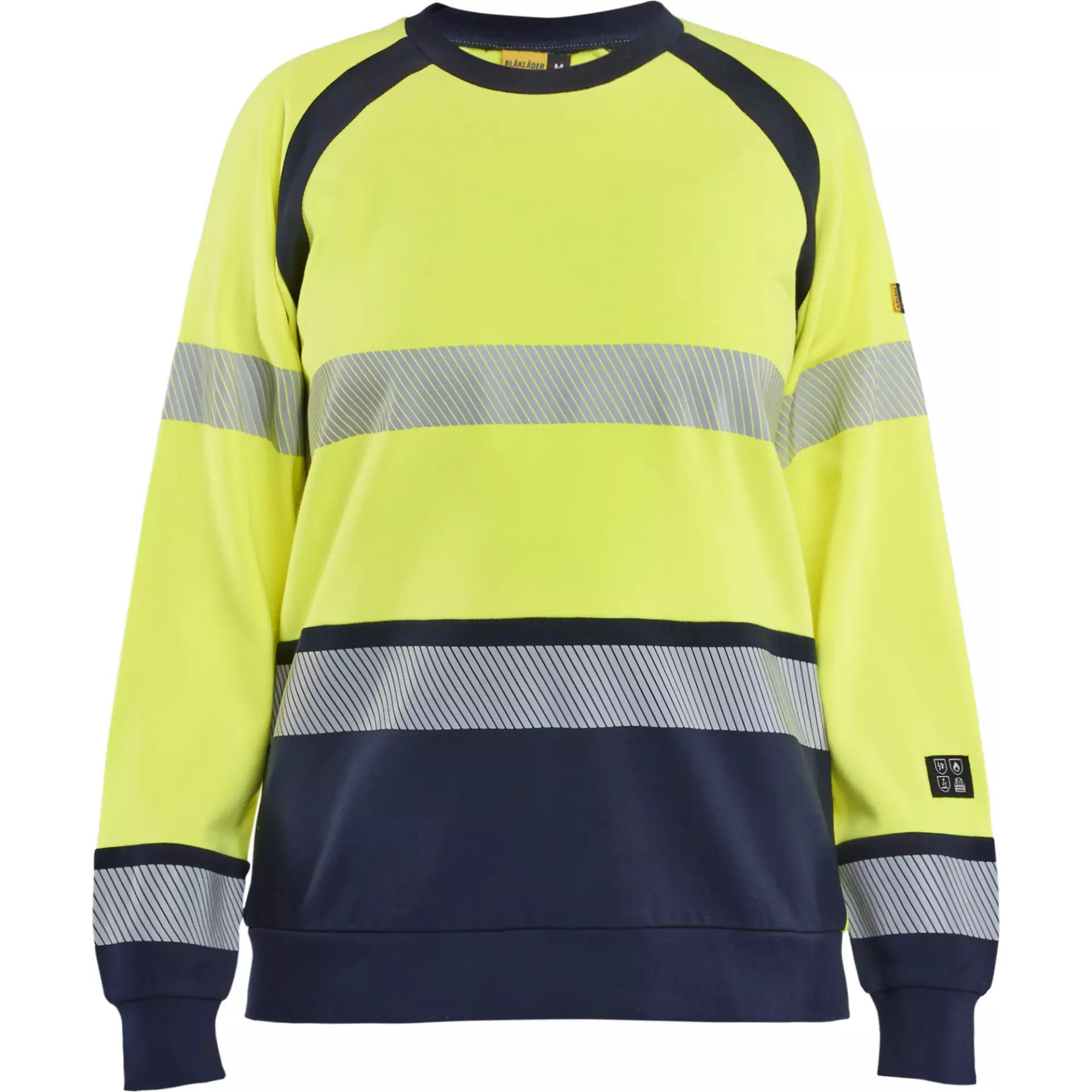 Blåkläder 345417623389, Women's Multinorm Sweatshirt, Yellow/Navy