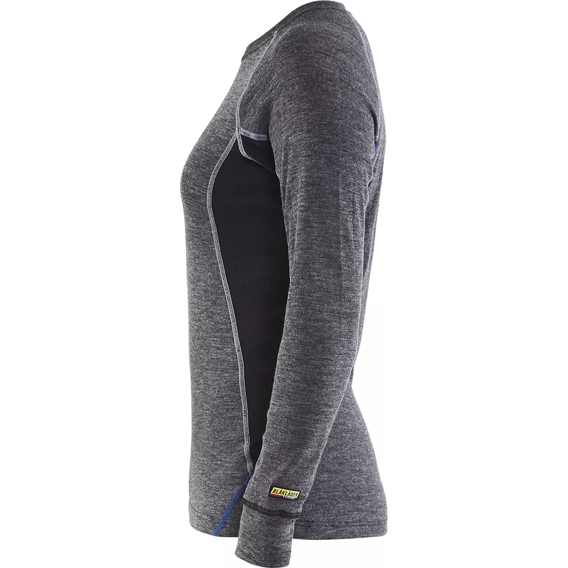 Blåkläder 720017329699, WARM Women's Long-Sleeved Base Layer Shirt, 100% Merino Wool, Gray/Black, image 3