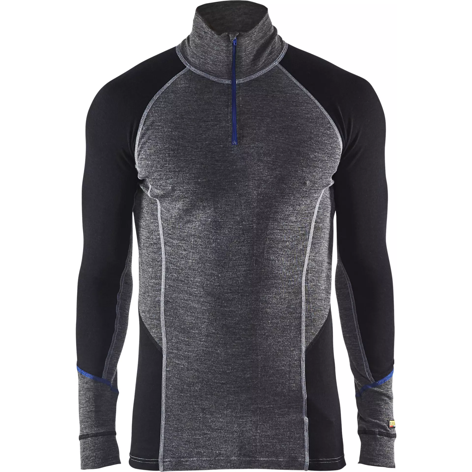 Blåkläder 489917329699, WARM Base Layer Shirt With Zip, 100% Merino Wool, Gray/Black, image 1