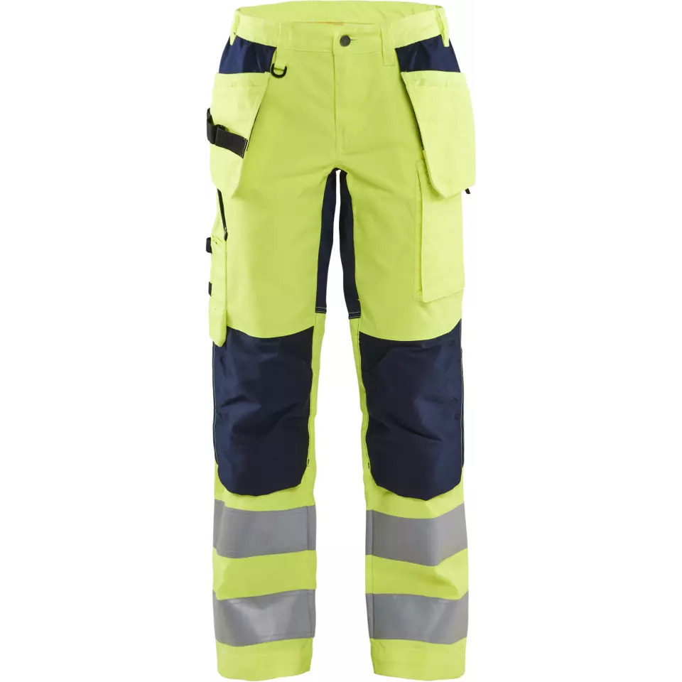 Blåkläder 716318113389, Women's High-Vis Holster Pants, Stretch, High-Vis Yellow/Navy Blue, image 1, gallery thumbnail