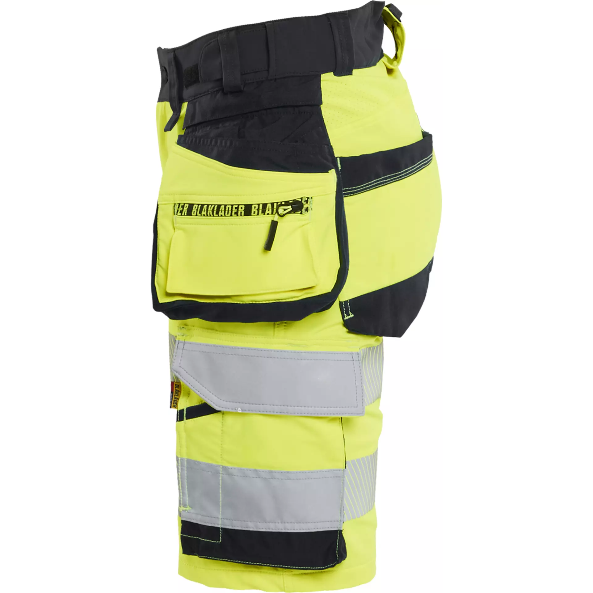 Blåkläder 702016483399, Women's High-Vis Work Shorts, 4-Way Stretch, Hi-Vis Yellow/Black, image 3