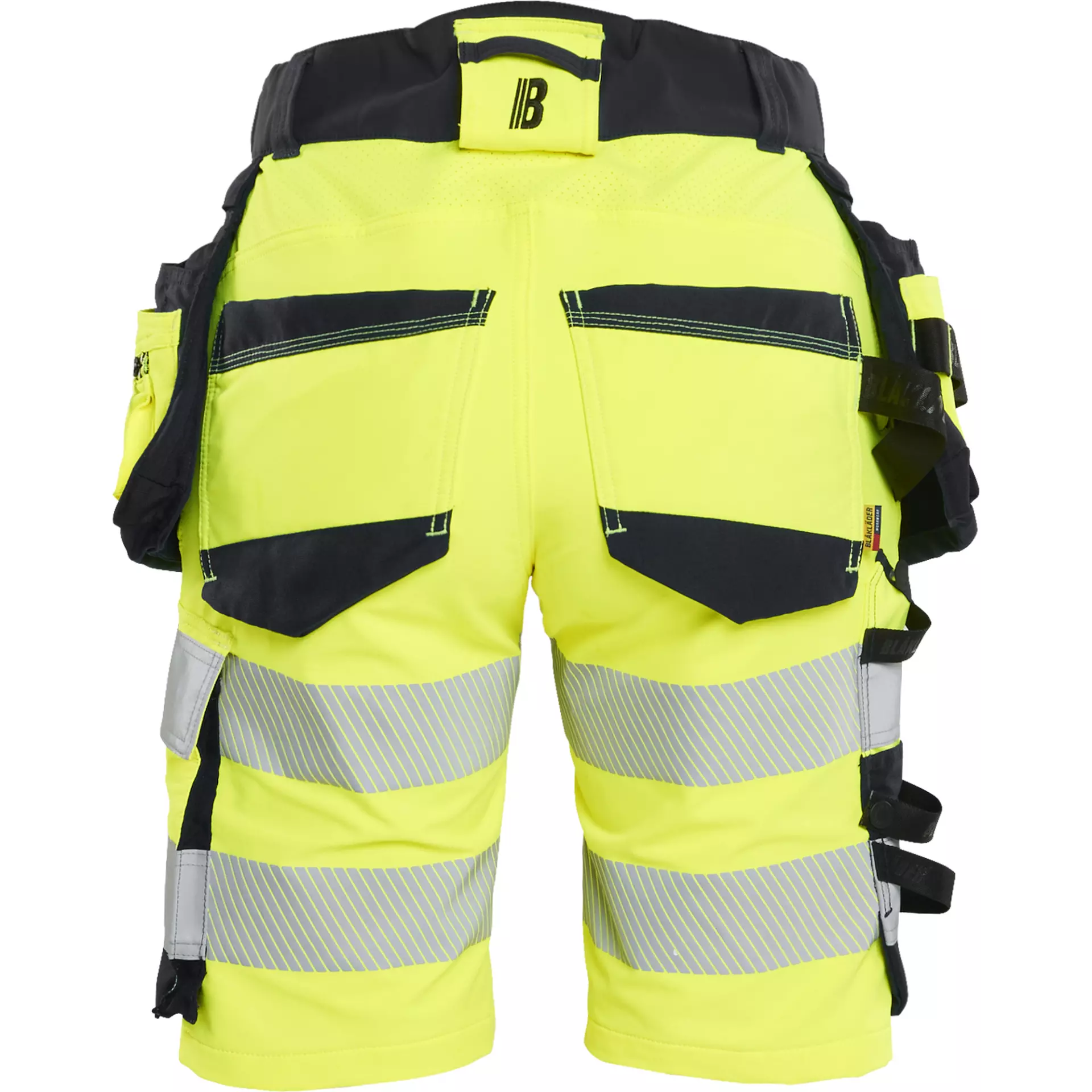 Blåkläder 702016483399, Women's High-Vis Work Shorts, 4-Way Stretch, Hi-Vis Yellow/Black, image 4