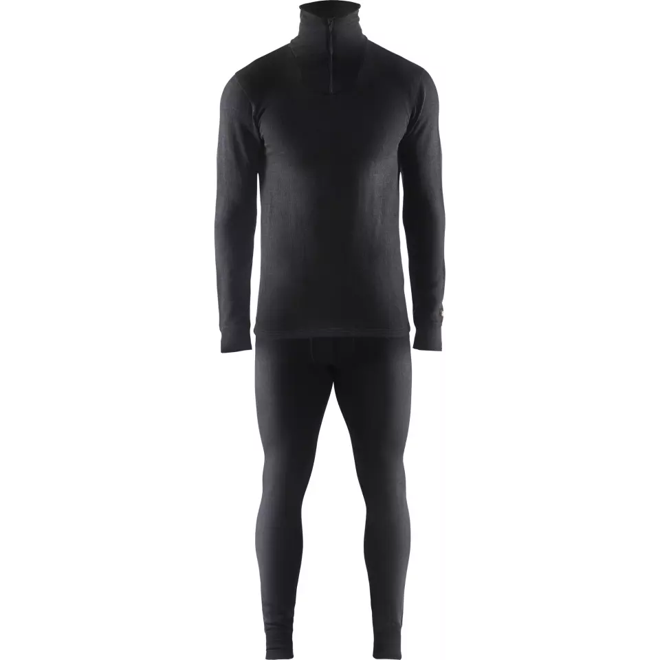 Blåkläder 489417069900, XWARM Base Layer Shirt, 70% Merino Wool, Black, image 5, gallery thumbnail