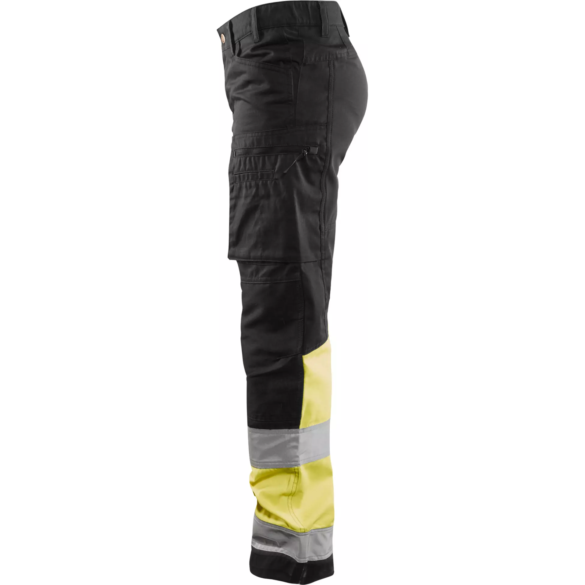 Blåkläder 716118119933, Women's High-Vis Stretch Pants, Black/High-Vis Yellow, image 3