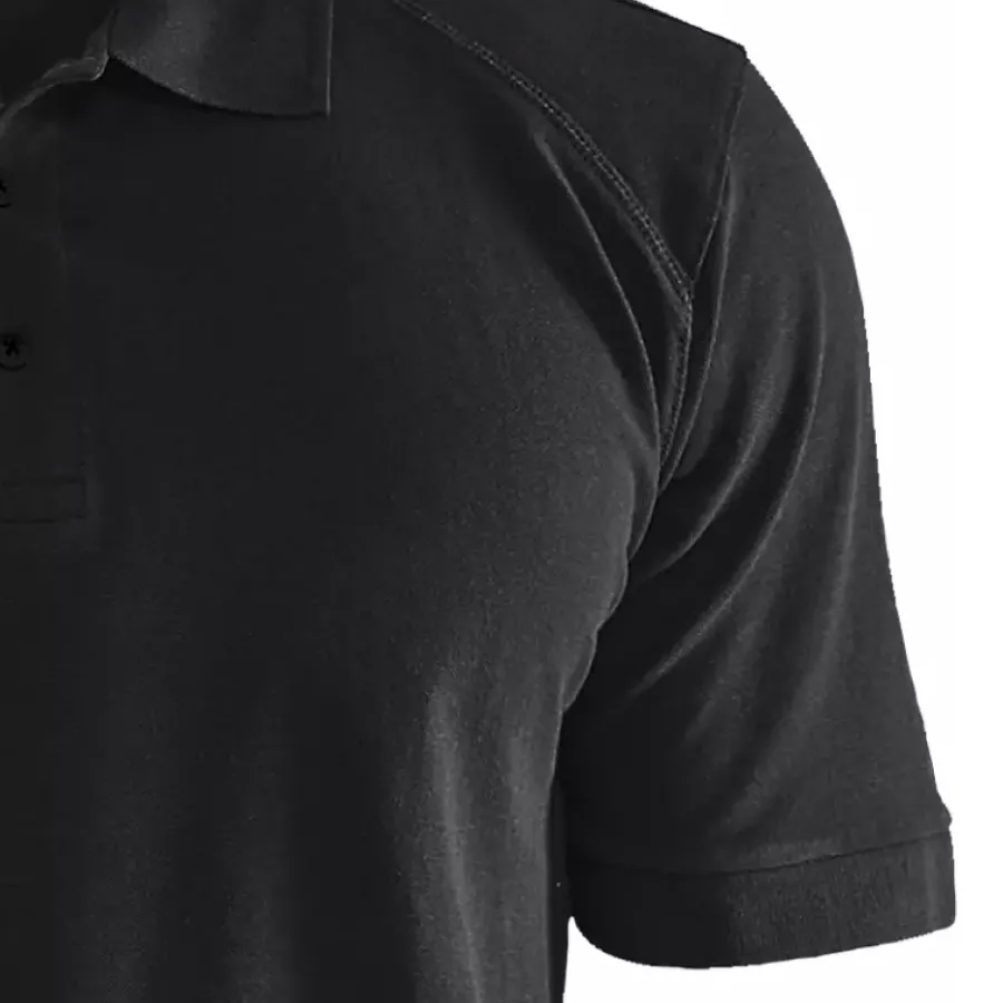 **Short Sleeves with Ribbed Cuffs** keep your arms free while maintaining a polished, stay-put look.