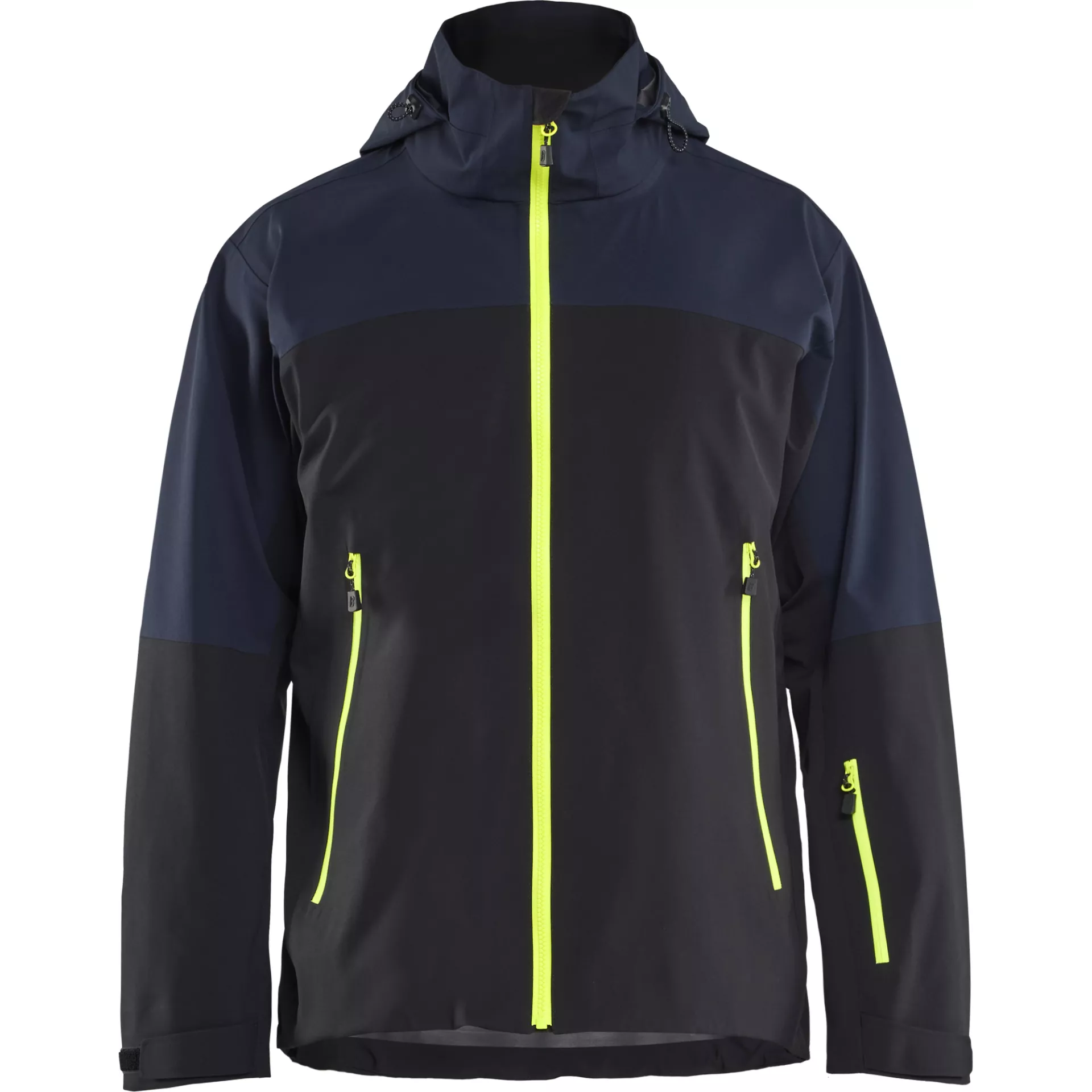 Blåkläder 498019168633, STRIKER Stretch Shell Jacket, Dark Navy/Hi-Vis Yellow