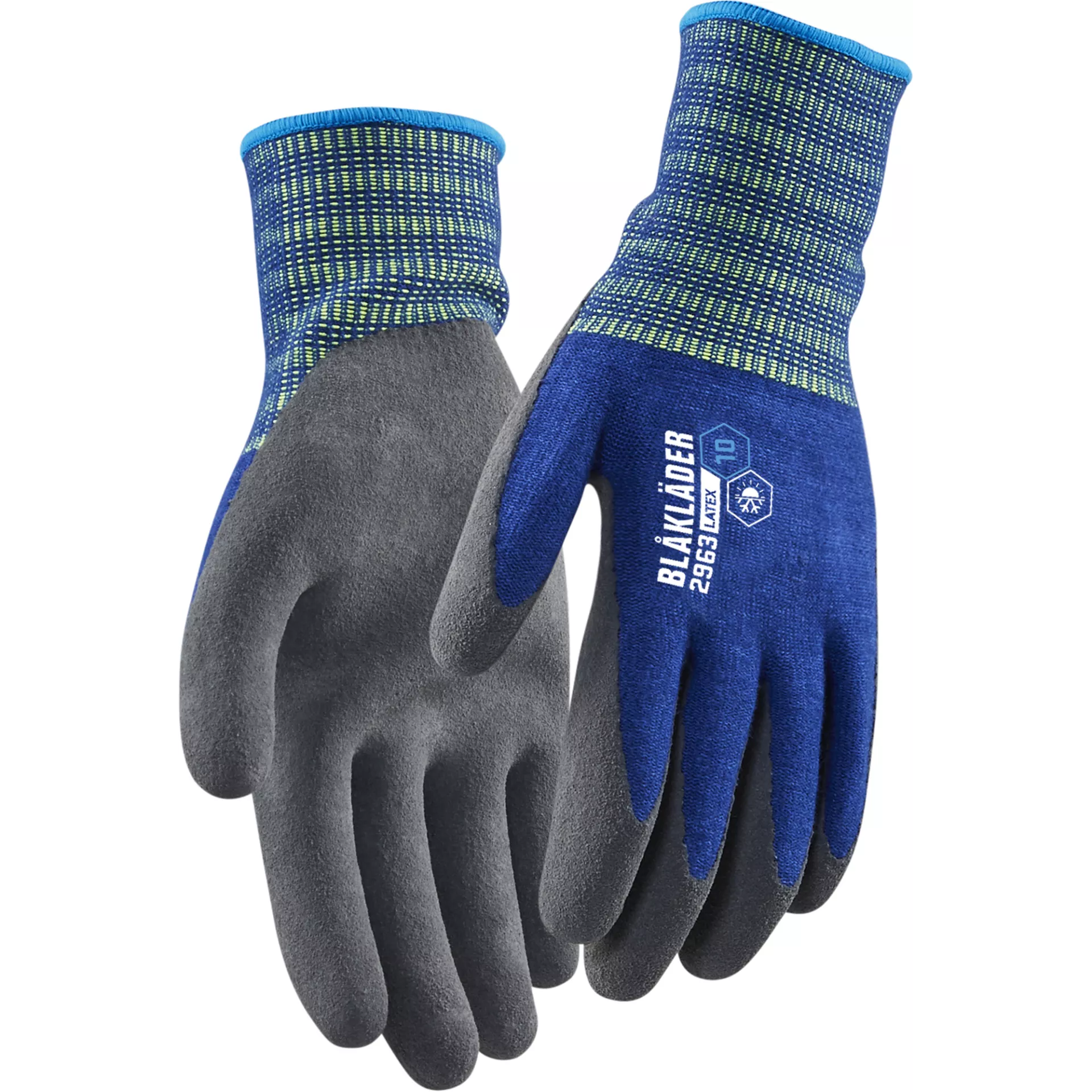 Blåkläder 296314528500, Work Gloves With Thin Lining, Latex Coated, Medium Blue