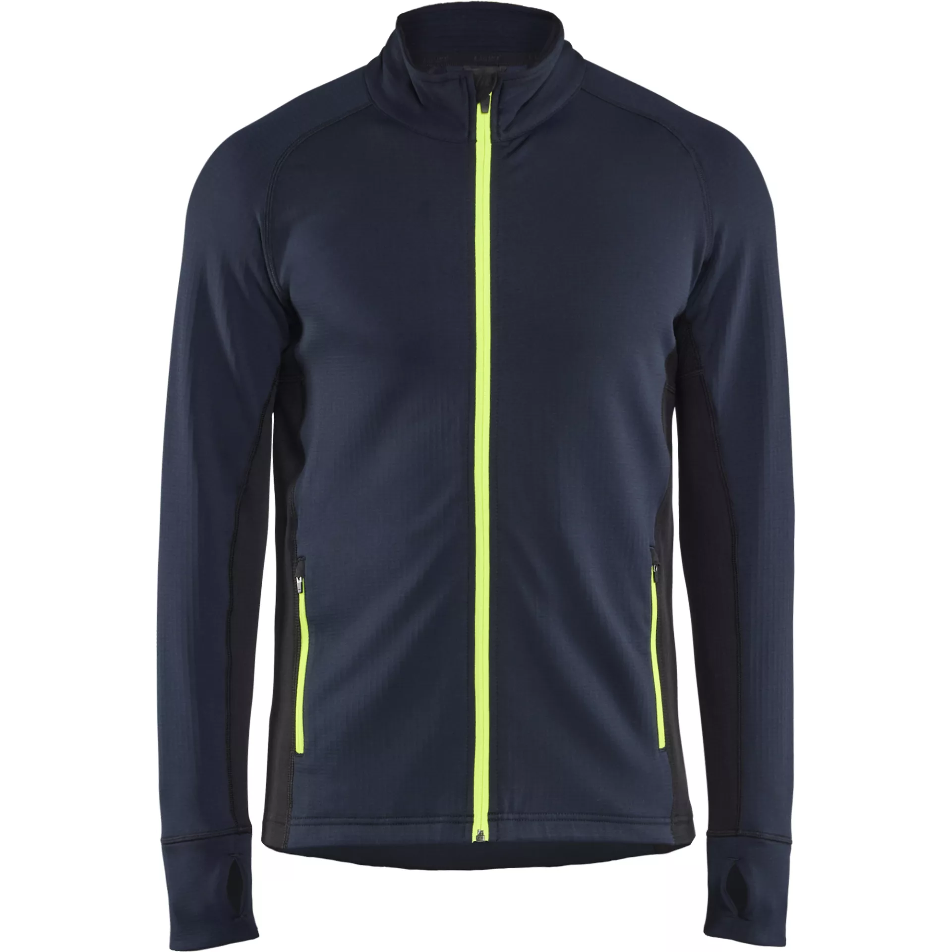 Blåkläder 473525398633, STRIKER Fleece Jacket, Dark Navy/Hi-Vis Yellow