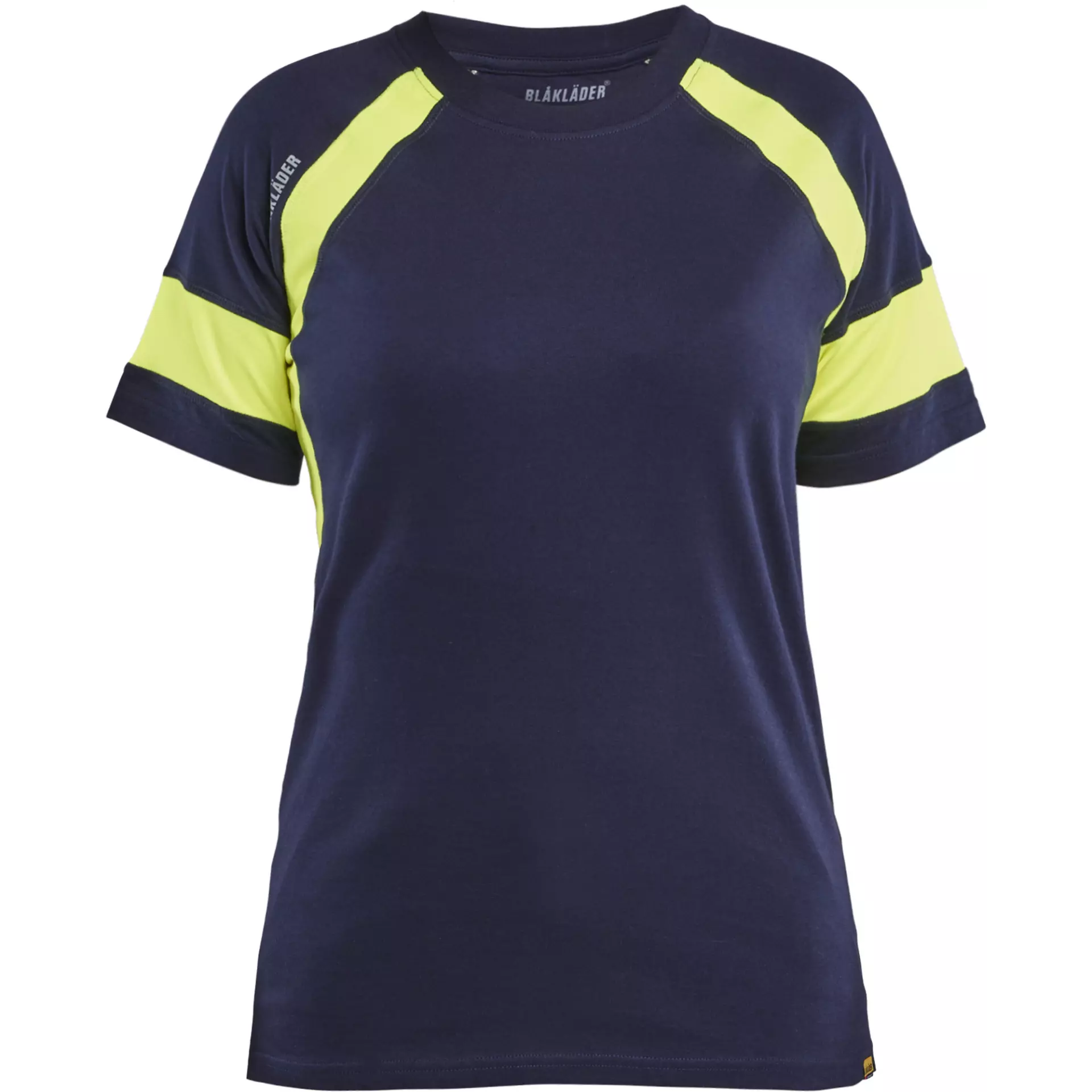 Blåkläder 352410308833, Women's T-Shirt, Dark Blue/High Vis Yellow