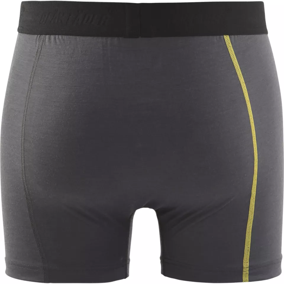 Blåkläder 184717349835, XLIGHT Boxers, 100% Merino Wool, Dark Gray/Yellow, image 4, gallery thumbnail