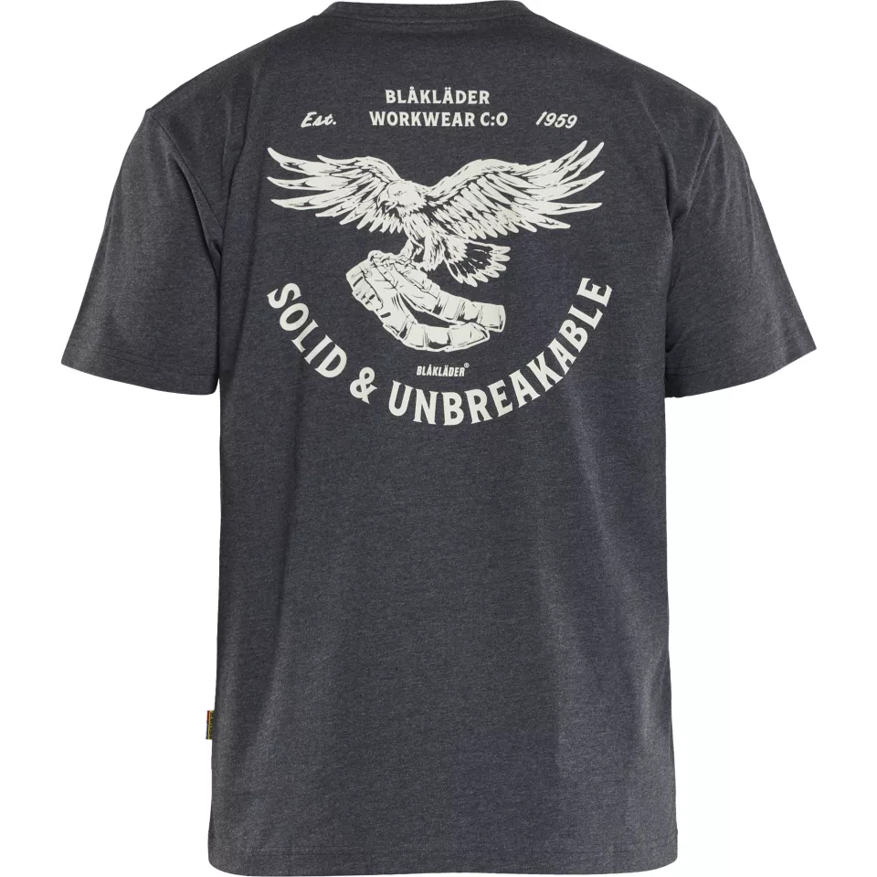 Blåkläder 942210539991, Eagle T-shirt, melerad svart, image 4, gallery thumbnail