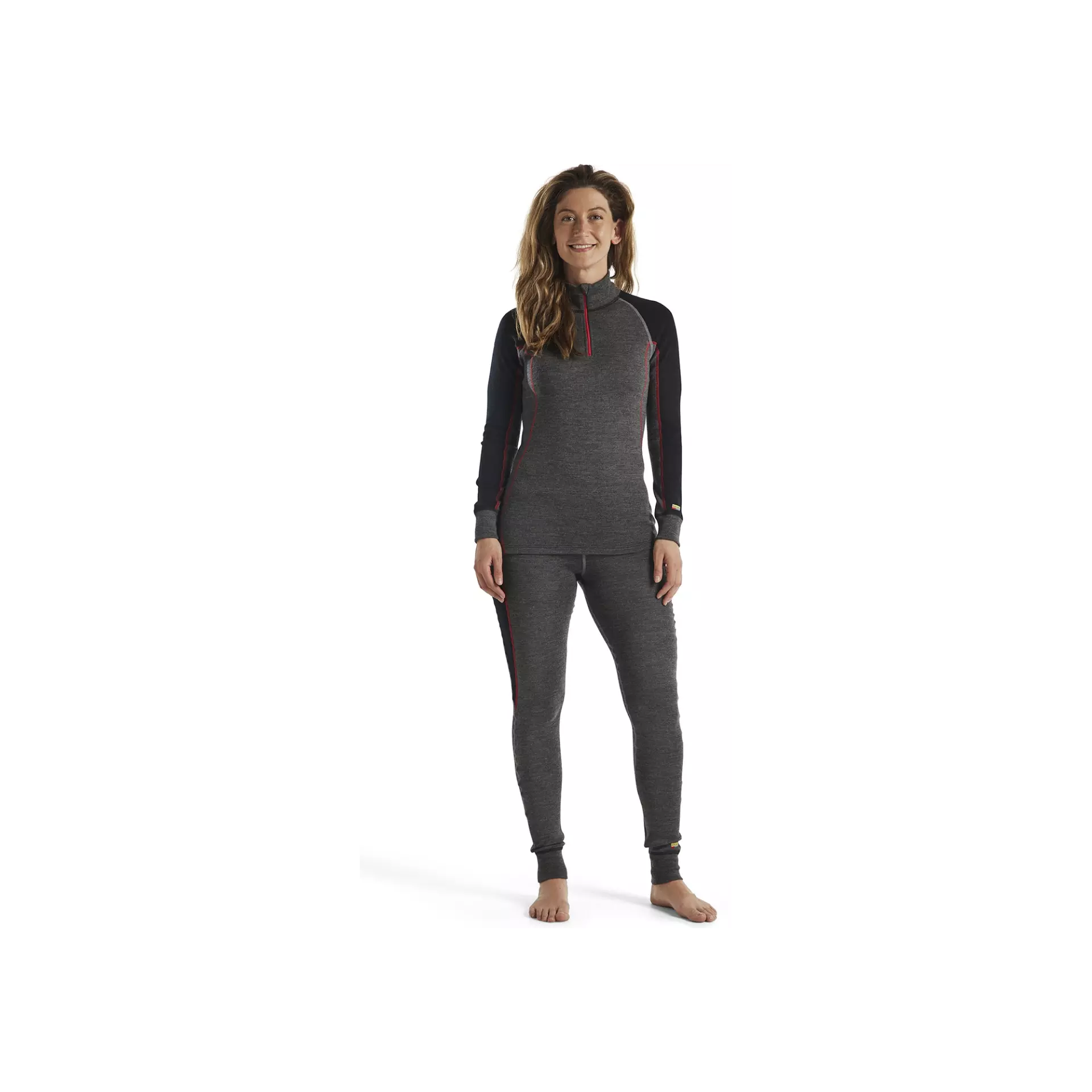 Blåkläder 724517369699, XWARM Women's Long Base Layer Pants, 100% Merino Wool, Gray/Black, image 2