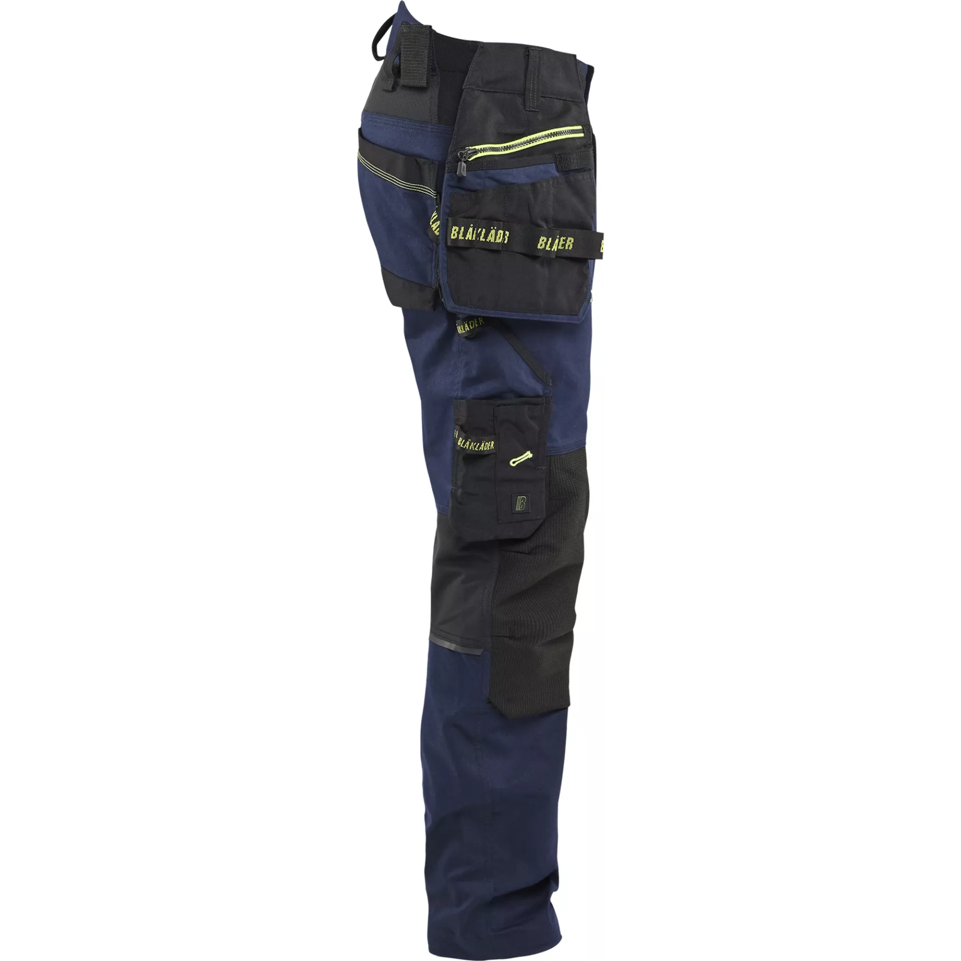 Blåkläder 197011498633, STRIKER Stretch Holster Pocket Trousers, Dark Navy/High Vis Yellow