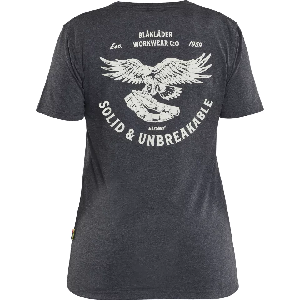 Blåkläder 942310539991, Eagle Dam T-shirt, melerad svart, image 4, gallery thumbnail