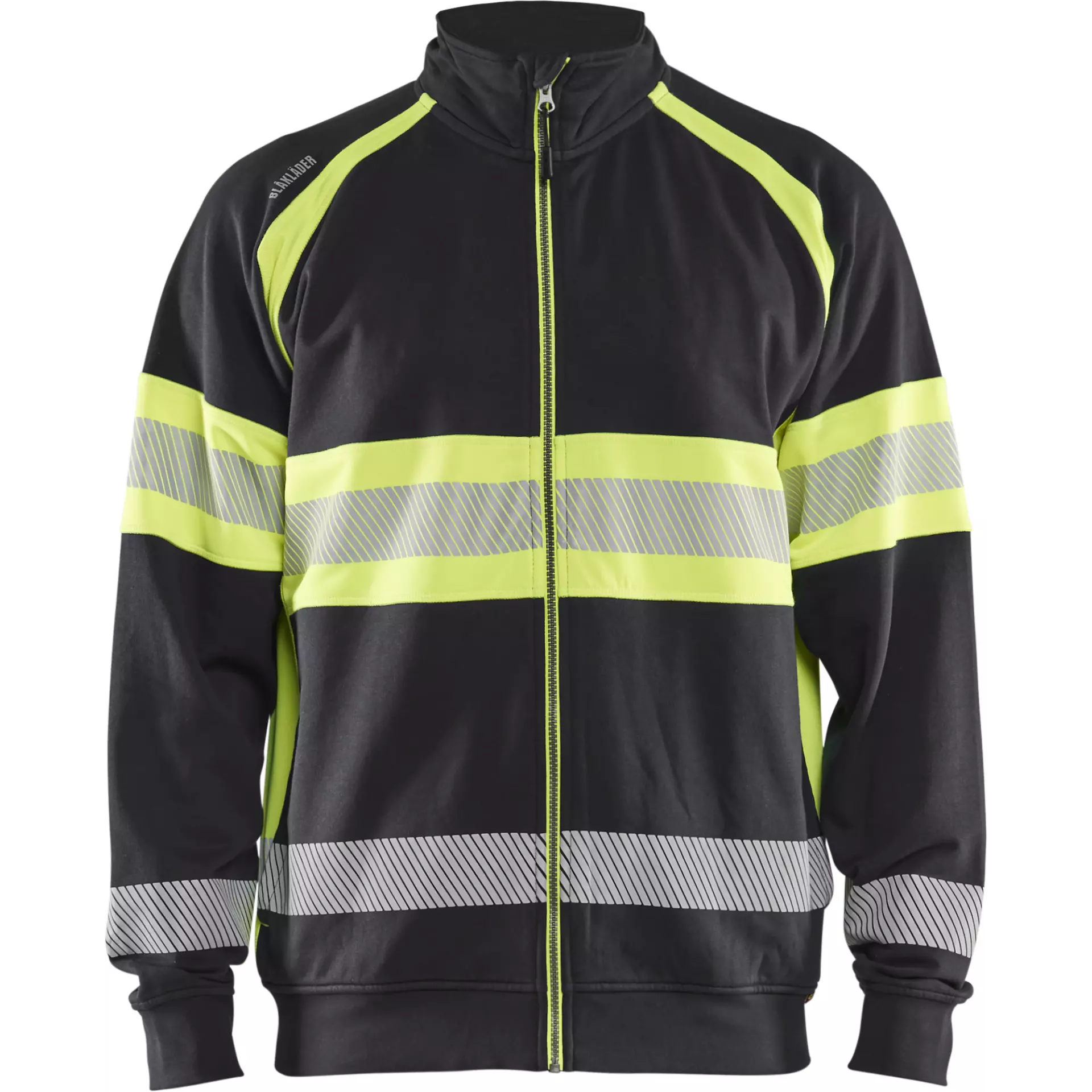 Blåkläder 355111589933, High-Vis Sweatshirt Jacket, Black/High-Vis Yellow