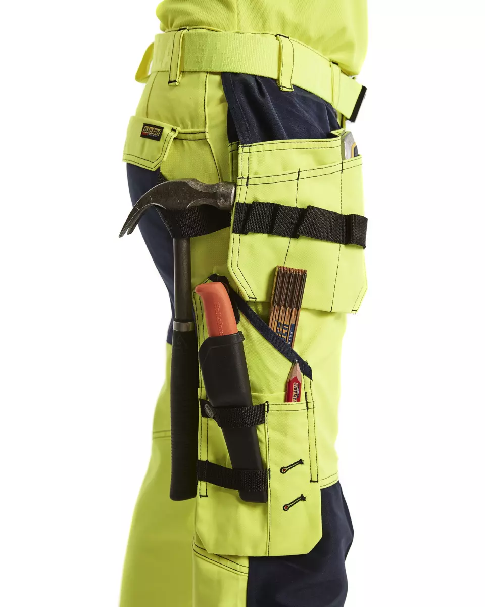 Blåkläder 716318113389, Women's High-Vis Holster Pants, Stretch, High-Vis Yellow/Navy Blue, image 8, gallery thumbnail