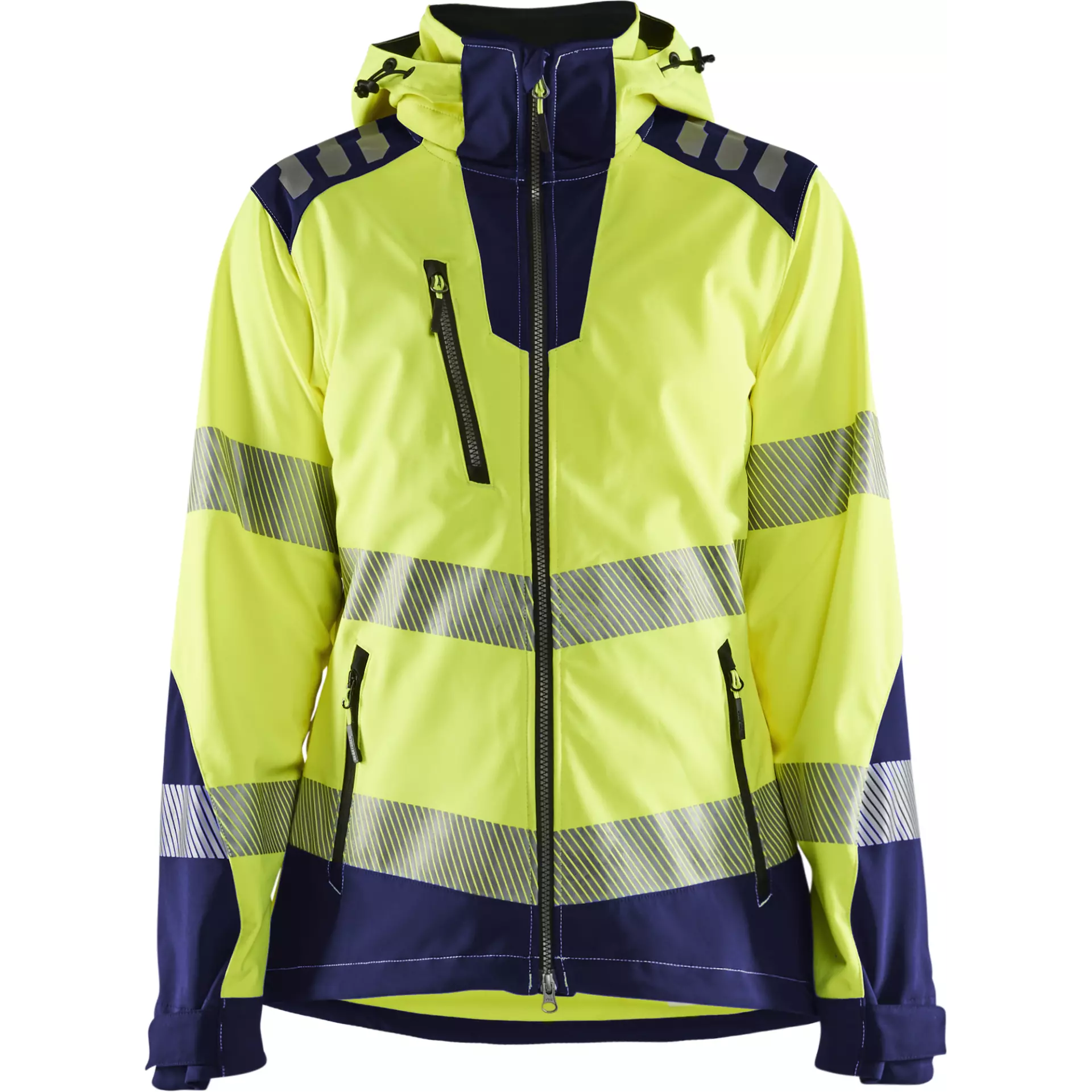 Blåkläder 479125133389, Damen Warnschutz-Softshelljacke, Warngelb/Dunkelblau