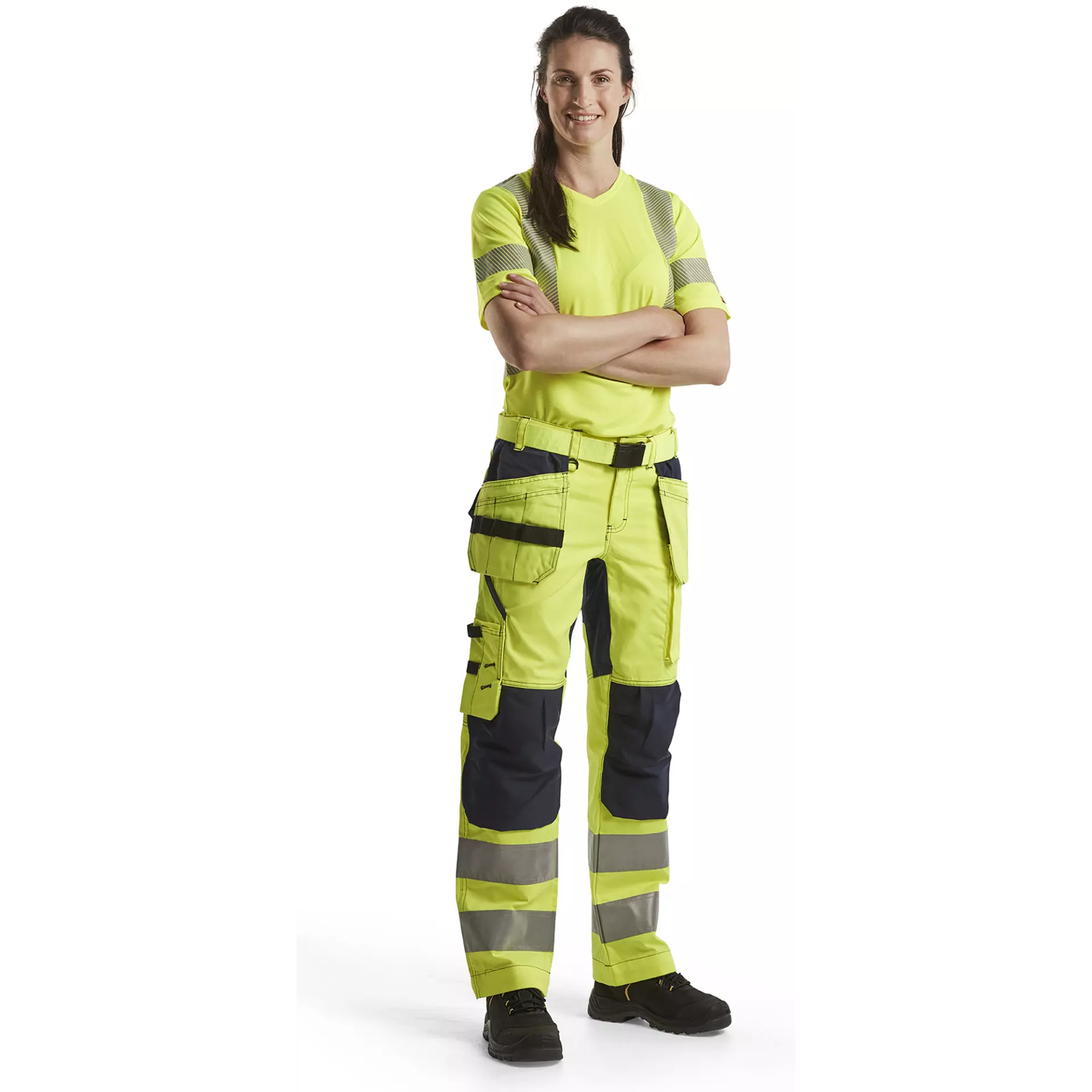 Blåkläder 716318113389, Women's High-Vis Holster Pants, Stretch, High-Vis Yellow/Navy Blue, image 5
