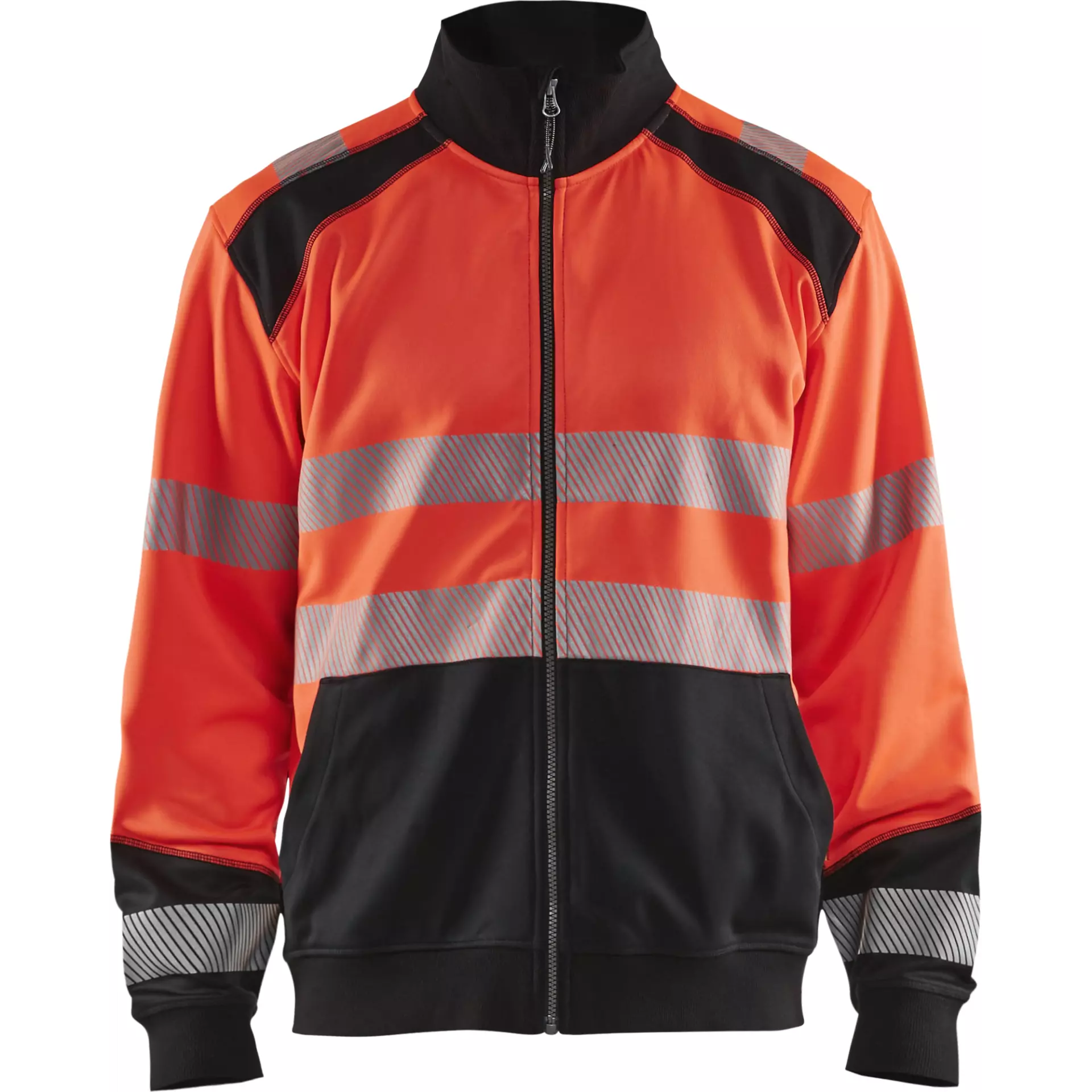 Blåkläder 355825285599, High-Vis Zip Sweatshirt, High-Vis Red/Black