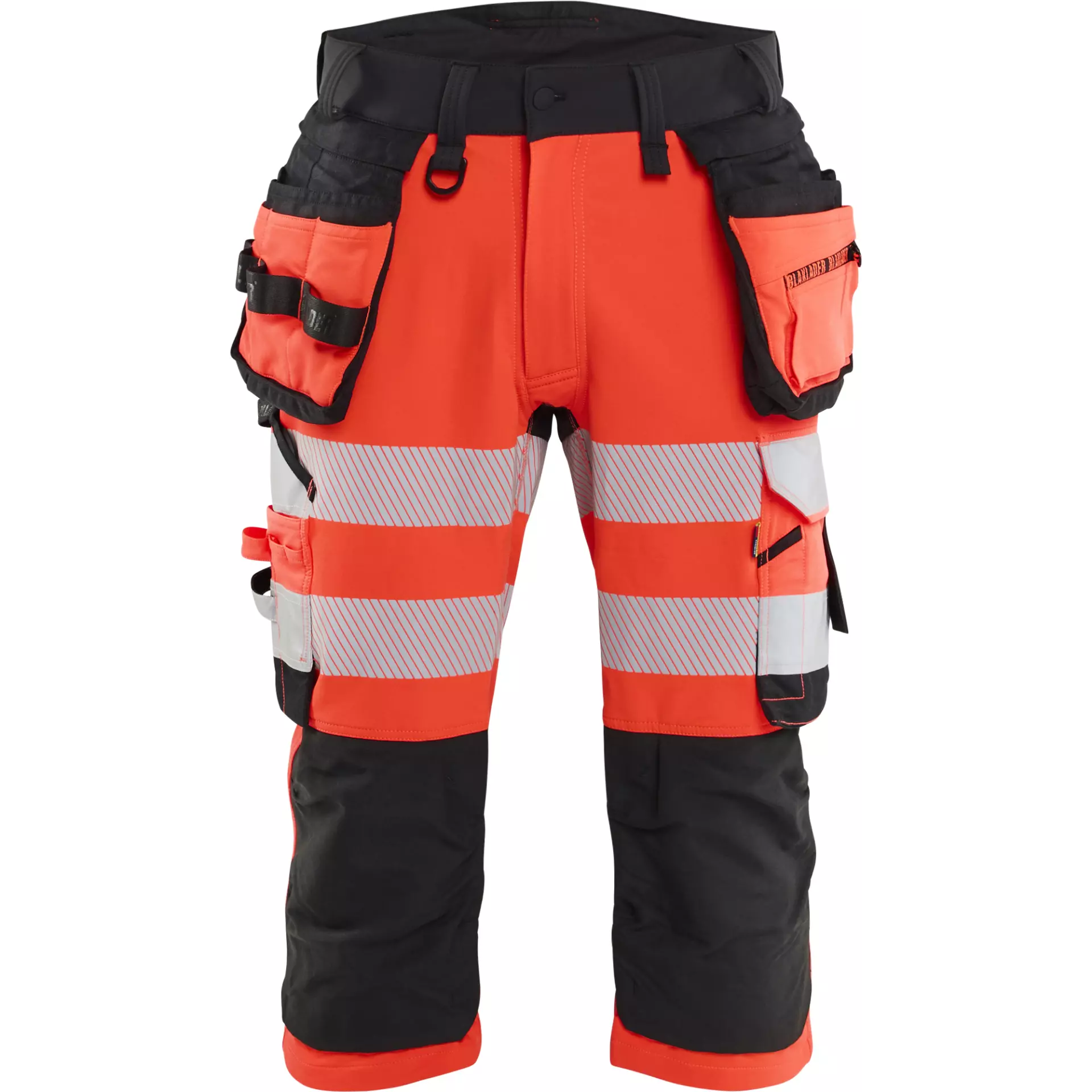Blåkläder 112316485599, High-Vis Pirate Trousers, 4-Way Stretch, Hi-Vis Red/Black
