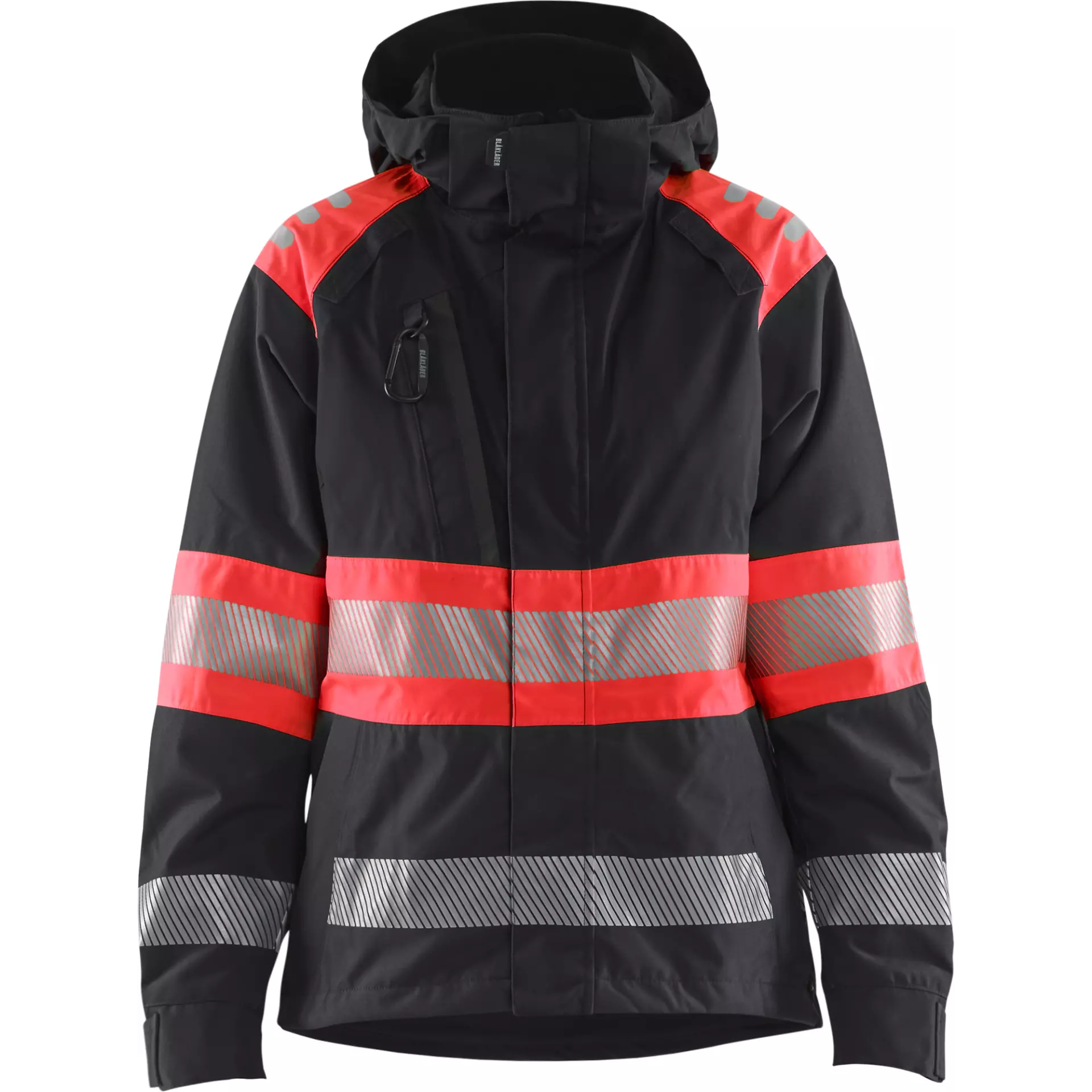 Blåkläder 443019779955, Damen Warnschutz-Shelljacke, Schwarz/Warnrot