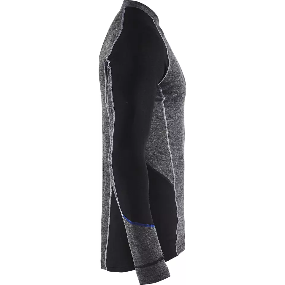 Blåkläder 489717329699, WARM Base Layer Shirt, 100% Merino Wool, Gray/Black, image 2, gallery thumbnail