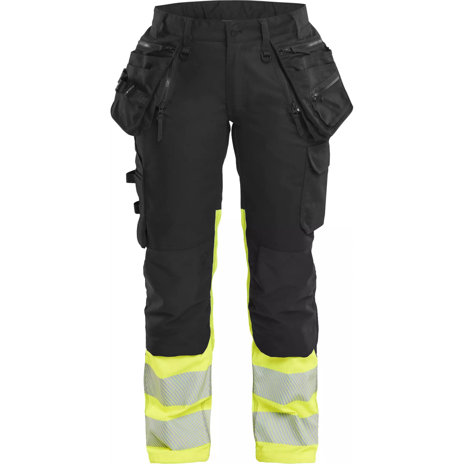 Blåkläder 703011499933, Damen Warnschutz-Handwerkerhose, Stretch, Schwarz/Warngelb