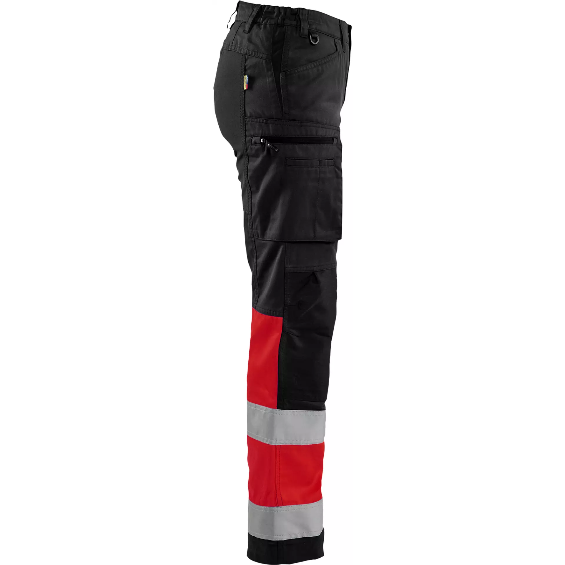 Blåkläder 716118119955, Women's High-Vis Stretch Pants, Black/High-Vis Red, image 2