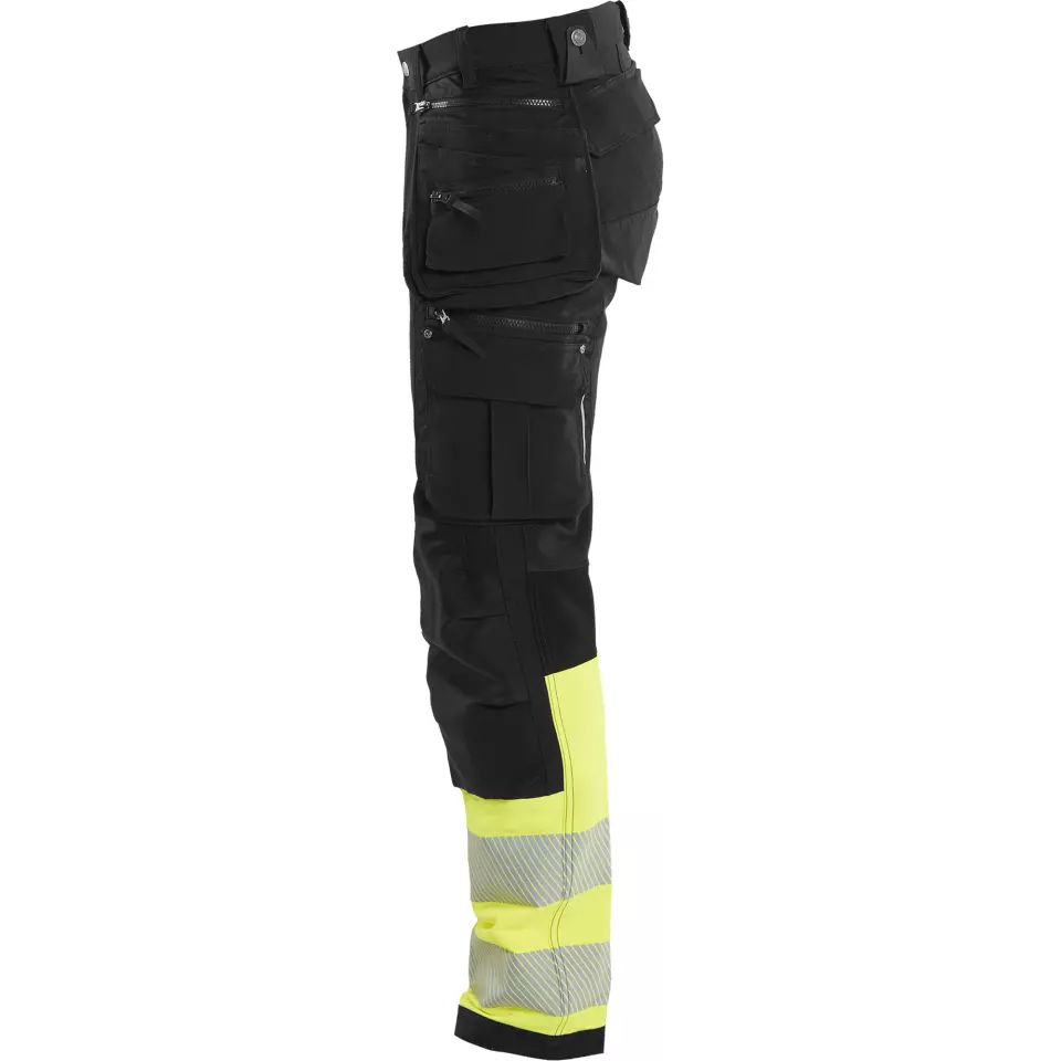 Blåkläder 199316429933, High-Vis Holster Pants, 4-Way Stretch, Black/Hi-Vis Yellow, image 3, gallery thumbnail