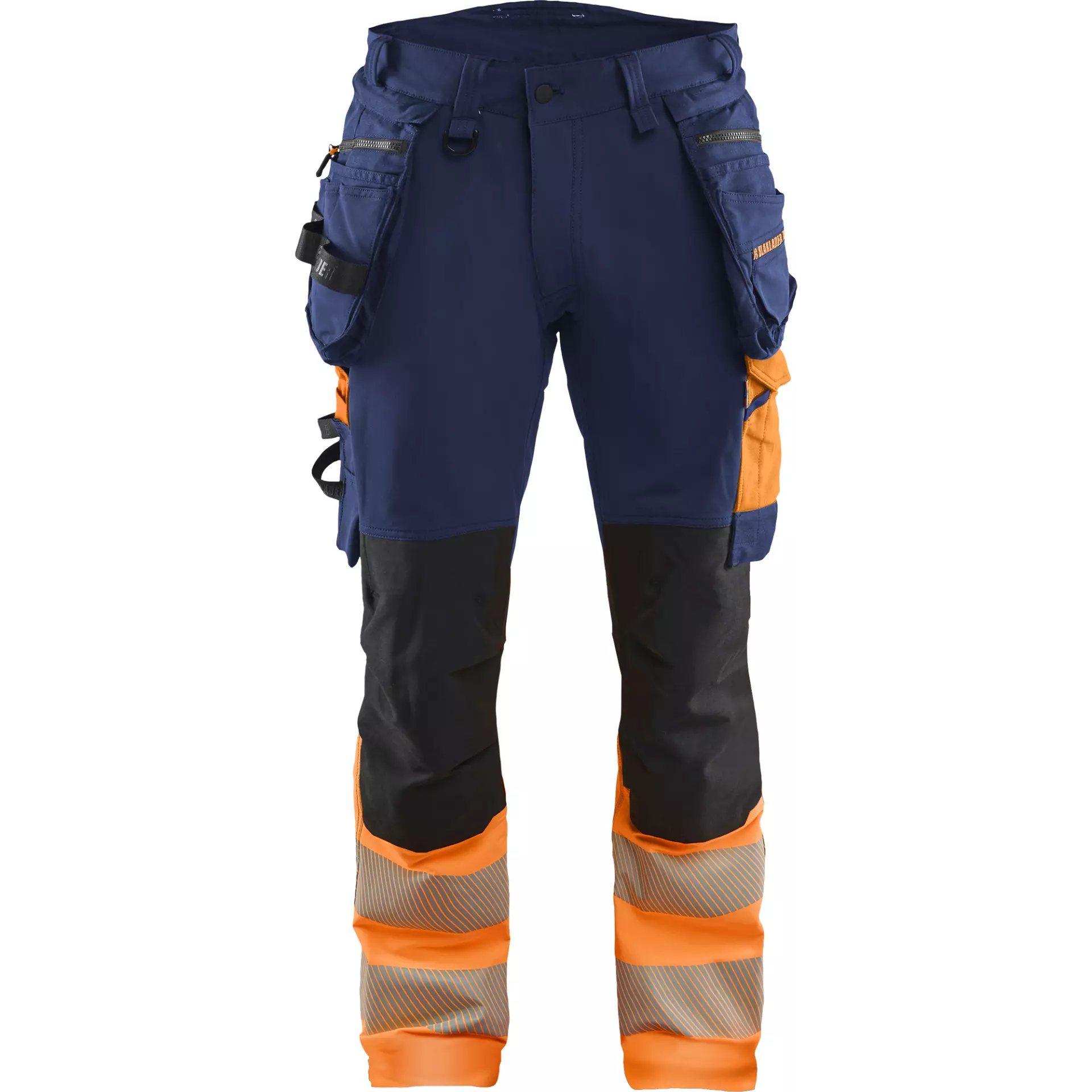 Blåkläder 112516488953, Warnschutz-Handwerkerhose, 4-Wege-Stretch, Dunkelblau/Warnorange