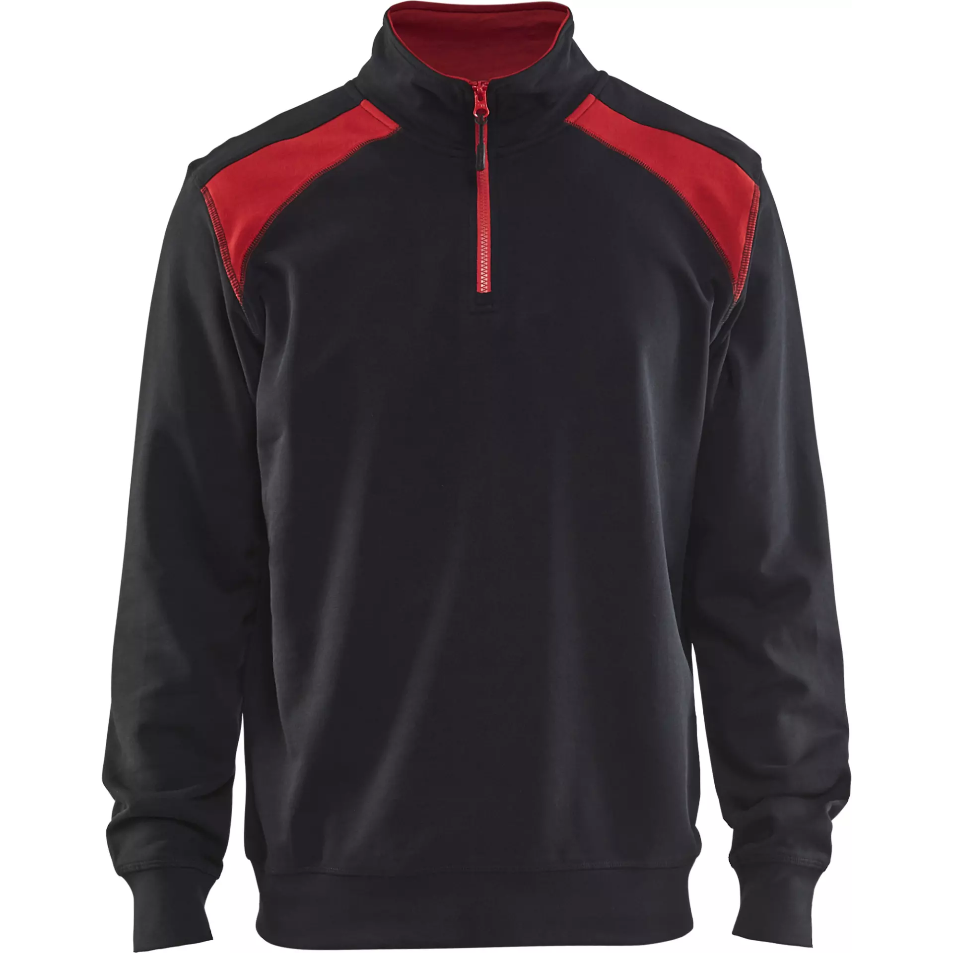 Blåkläder 335311589956, Half Zip Sweatshirt, Black/Red